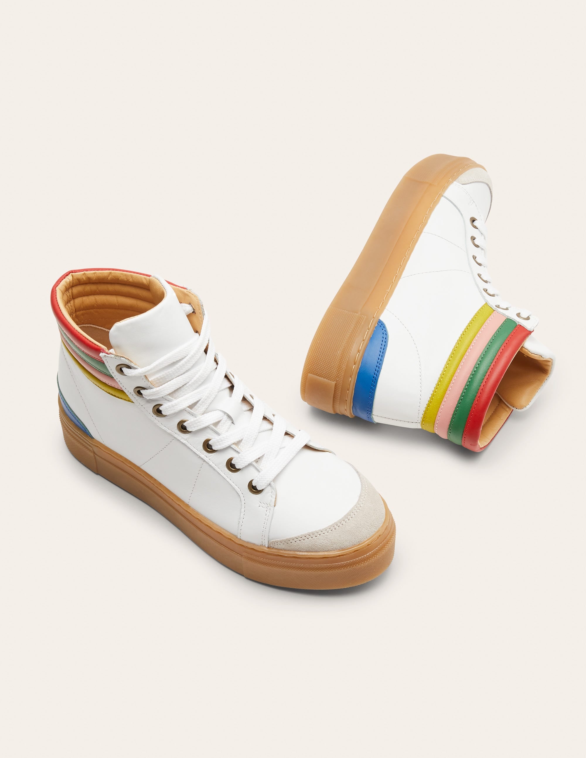 Amber High Top Trainers-White Multi - Image 2