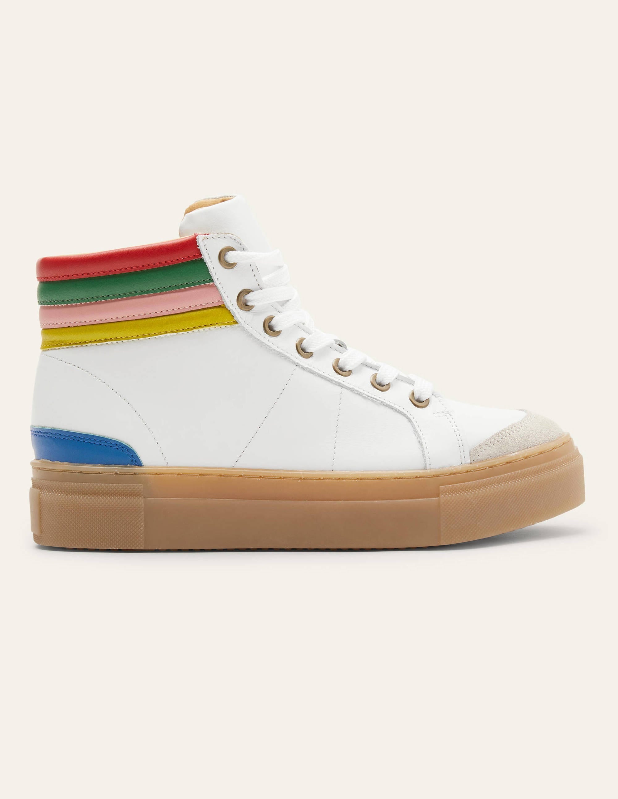 Amber High Top Trainers-White Multi - Image 3
