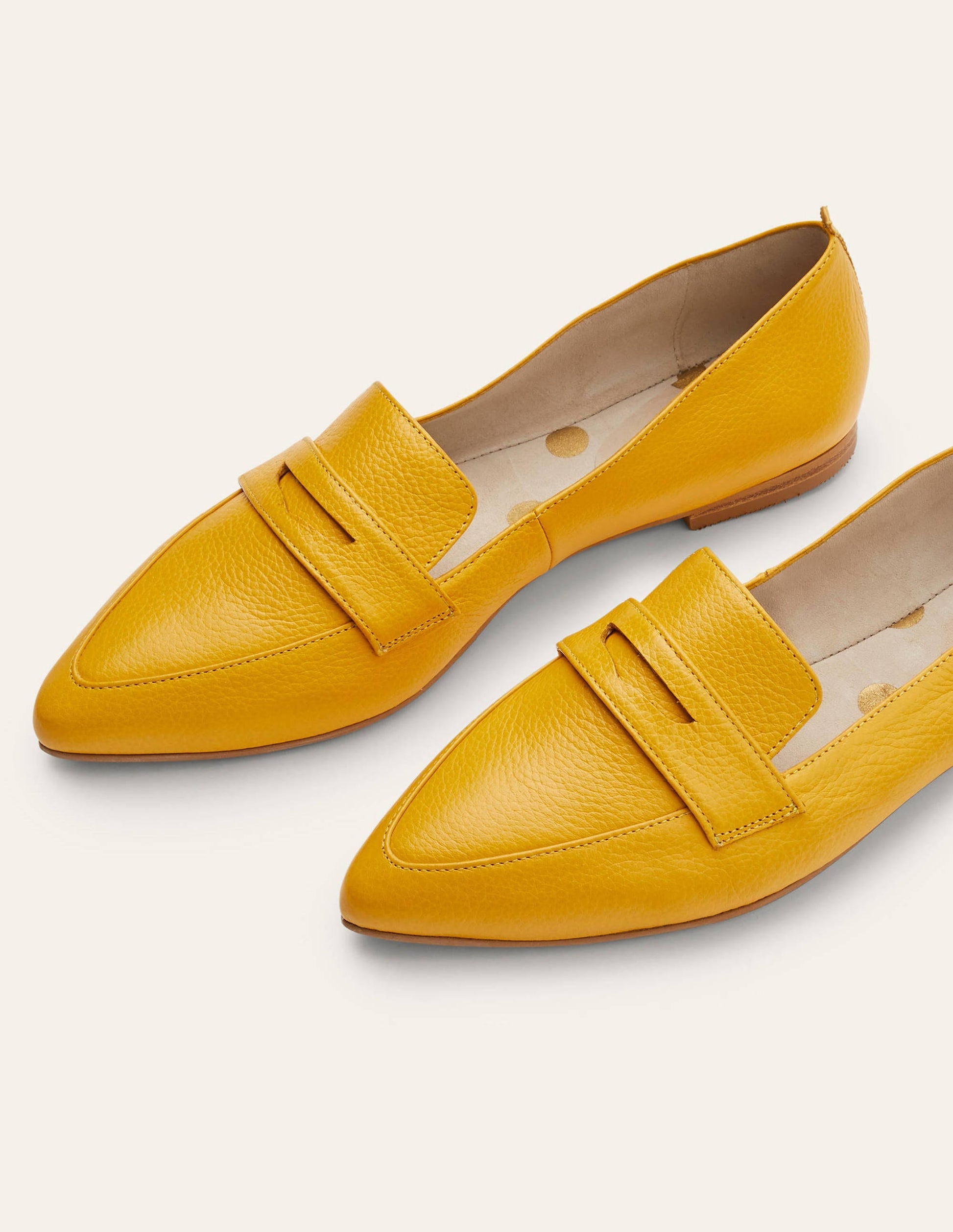 Flexi Sole Penny Loafers-Honey Gold-1