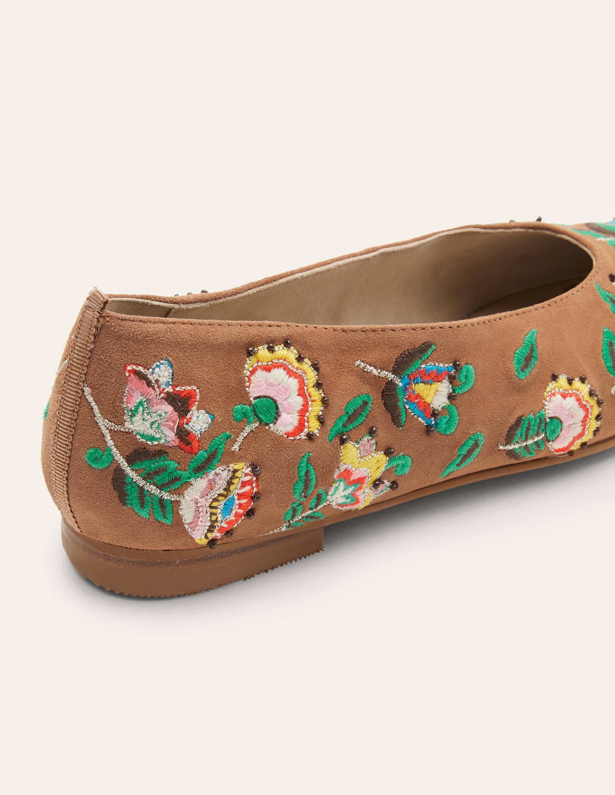 Catriona Ballerinas-Tan Embroidered - Image 4