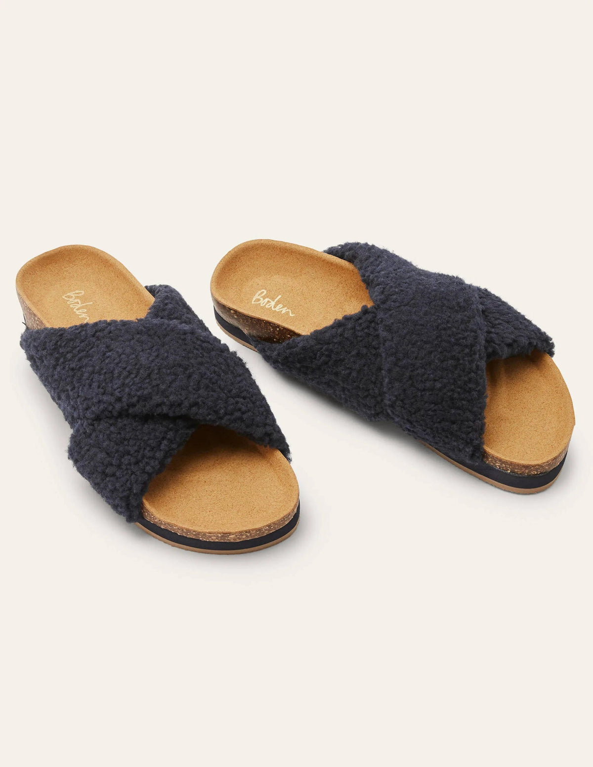 Cross Strap Sliders-Navy-1