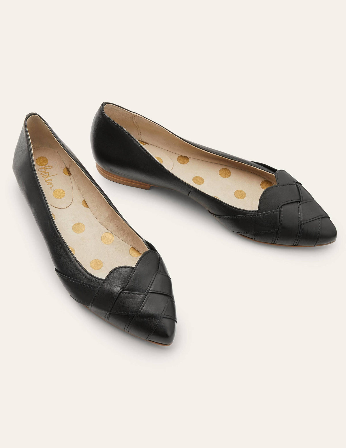 Woven Toe Ballerinas-Black - Image 1