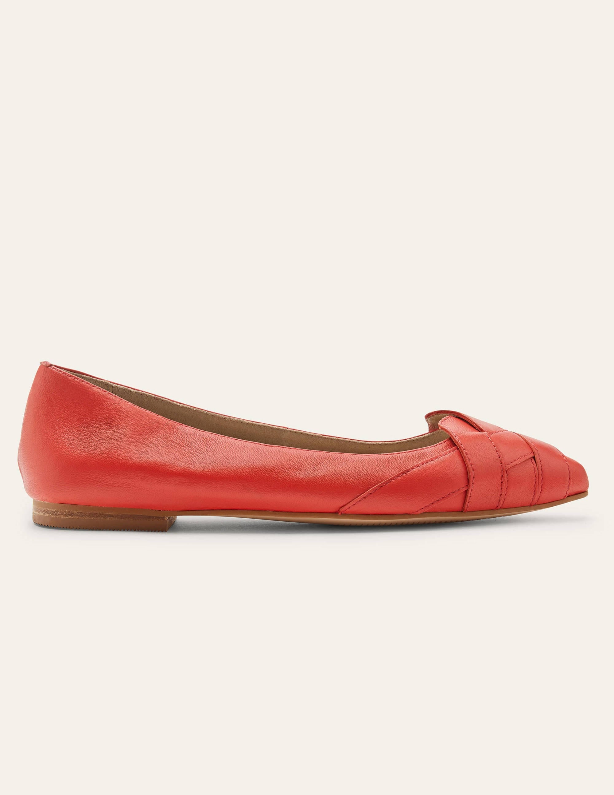 Woven Toe Ballerinas-Cherry Red - Image 3