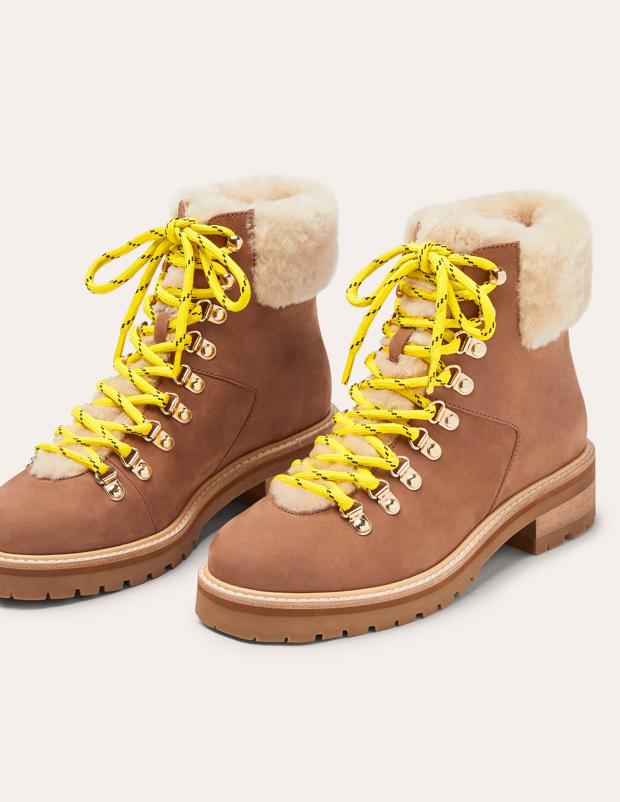 Lace-up Hiking Boots-Tan - Image 2