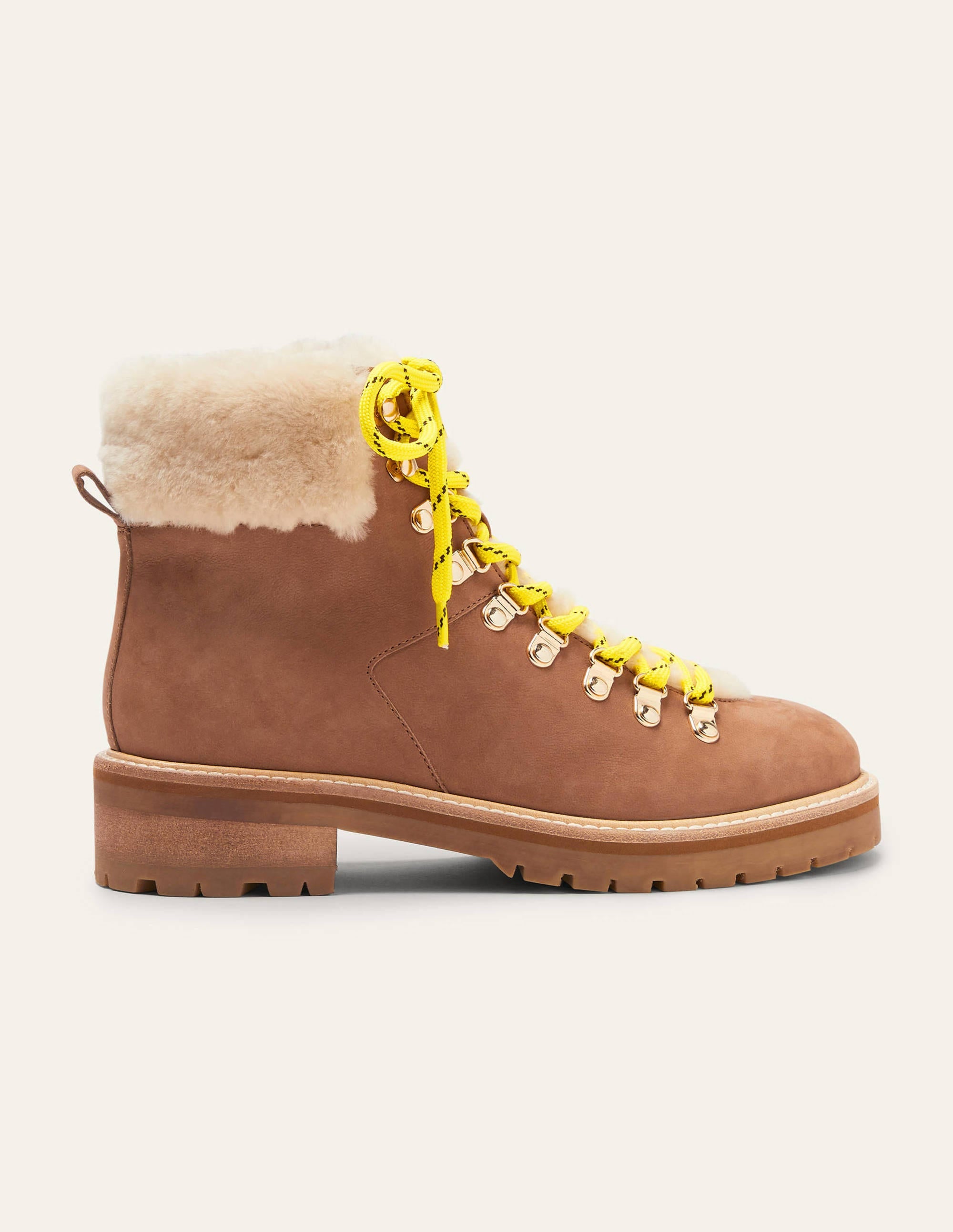 Lace-up Hiking Boots-Tan - Image 3