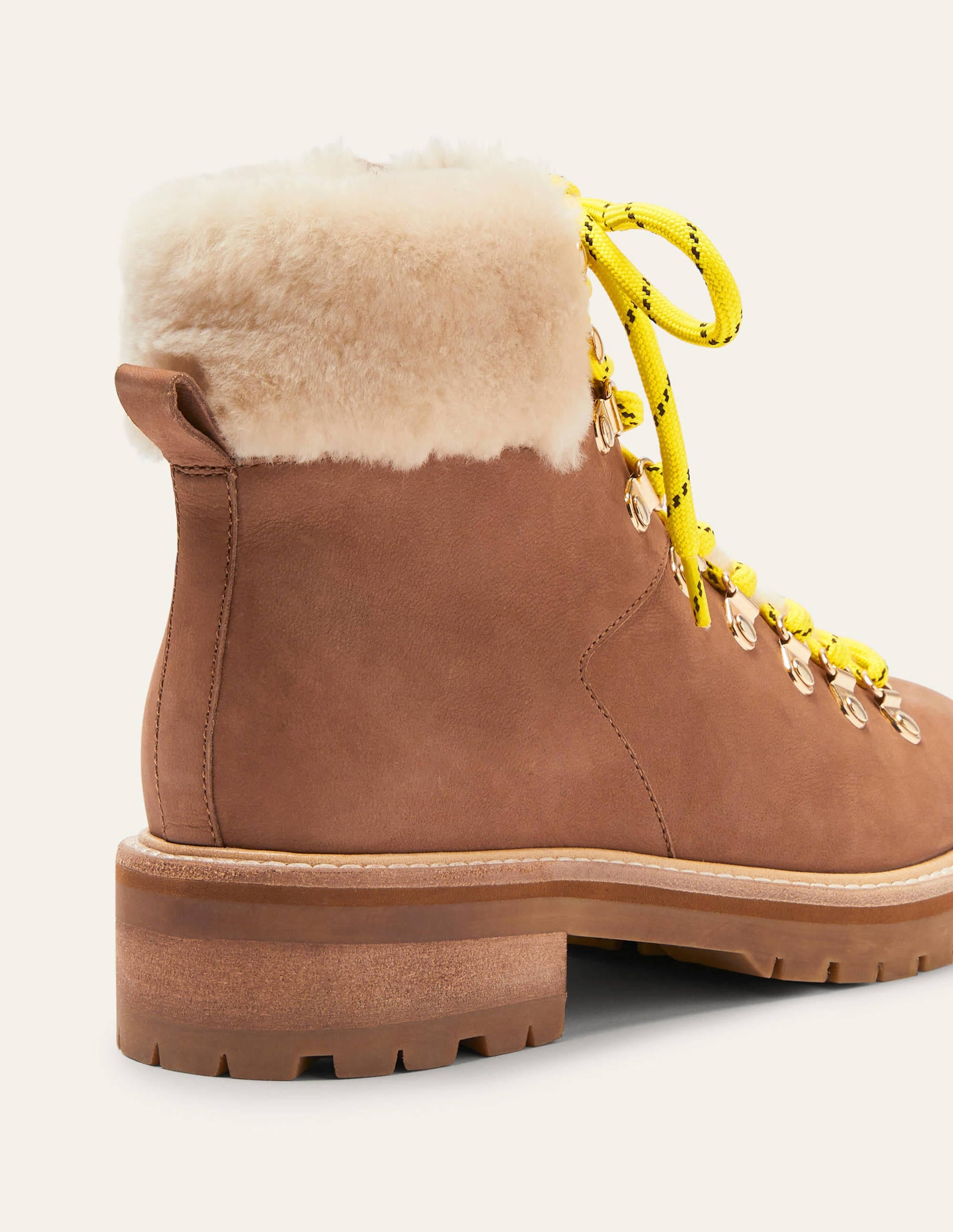 Lace-up Hiking Boots-Tan - Image 4