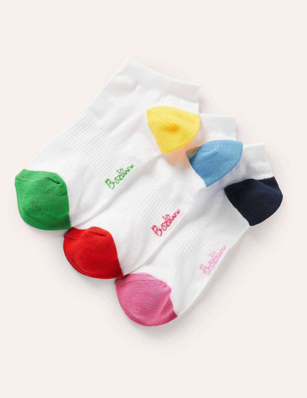 Three Pack Trainer Socks-Colour Block - Image 1