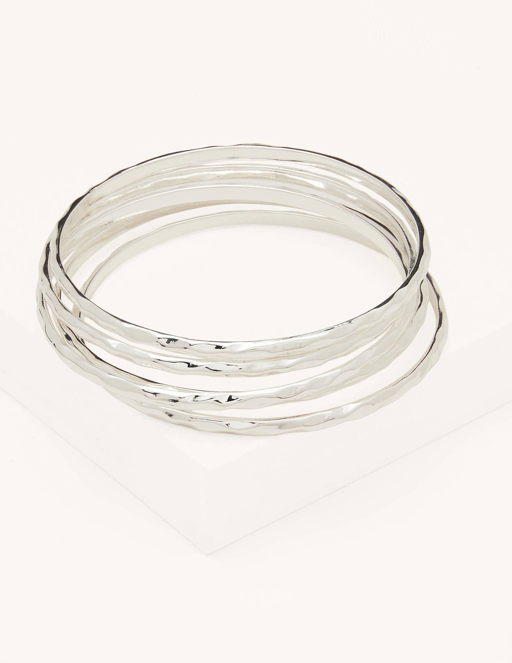 Hammered Bangles-Silver-1