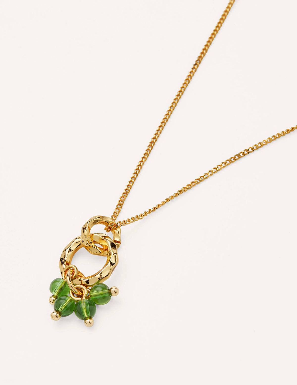 Hammered Beaded Pendant-Green - Image 2