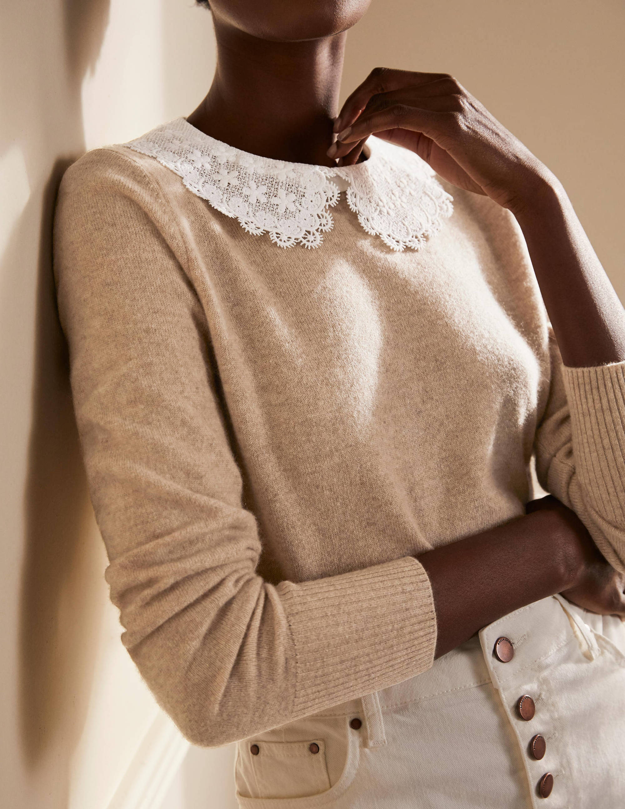 Detachable Lace Collar-White - Image 3