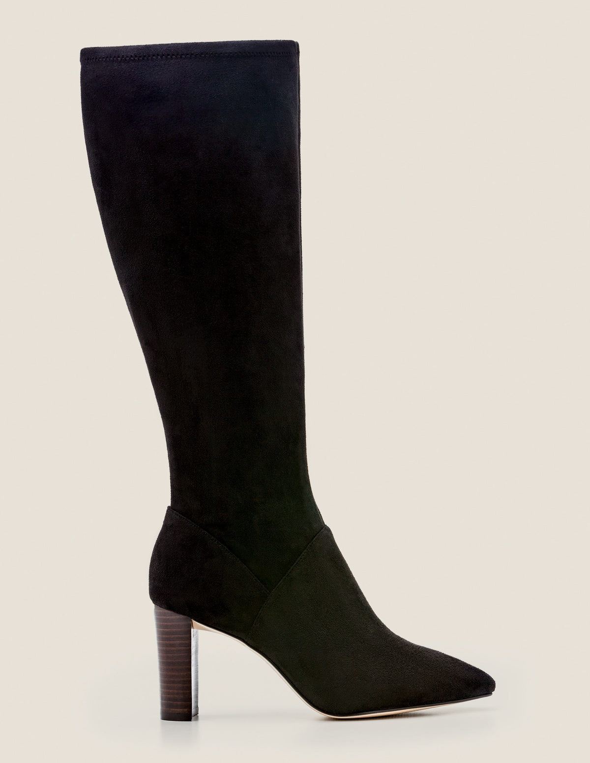 Pointed Toe Stretch Boots-Black - Image 2