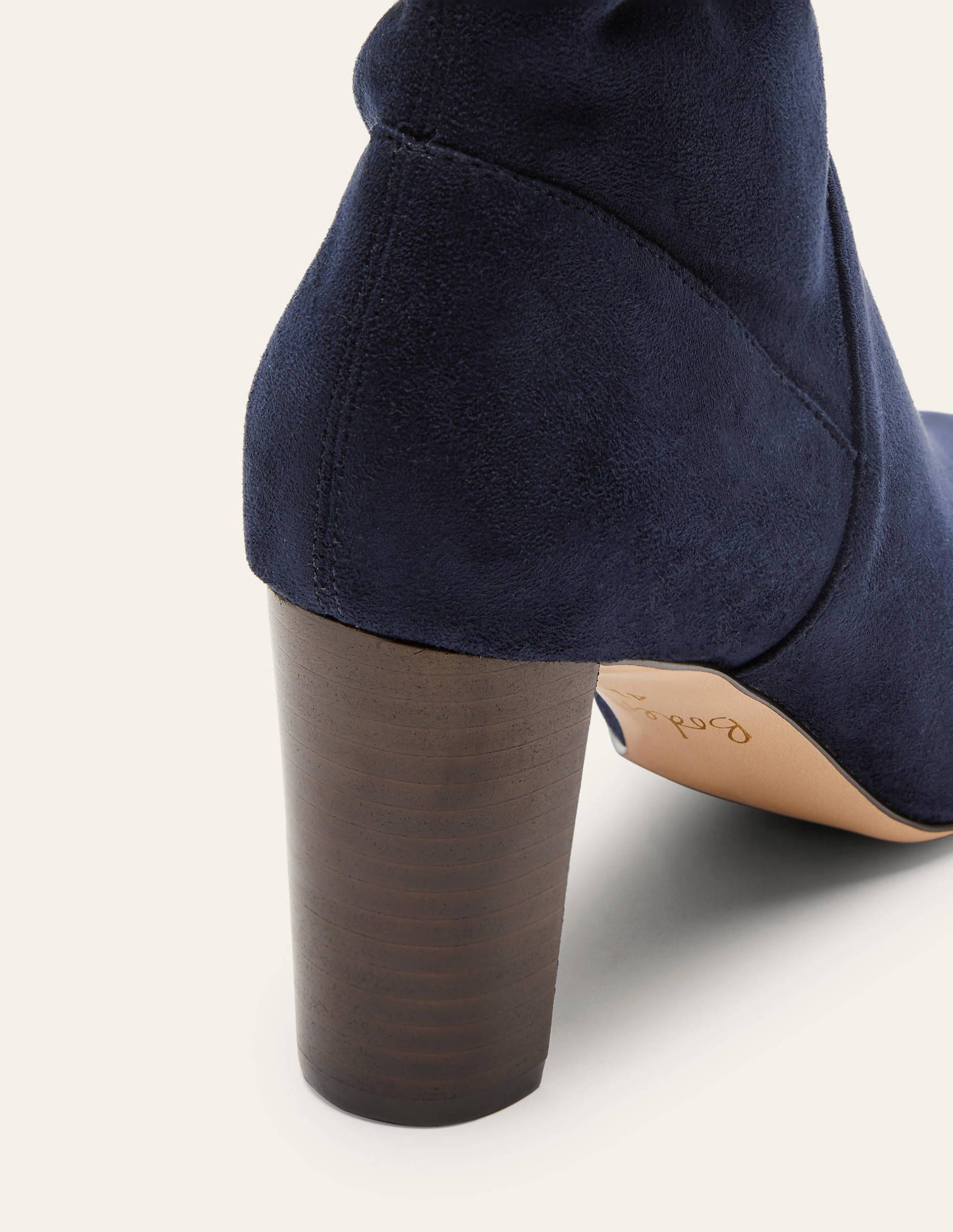 Pointed Toe Stretch Boots-Navy-3
