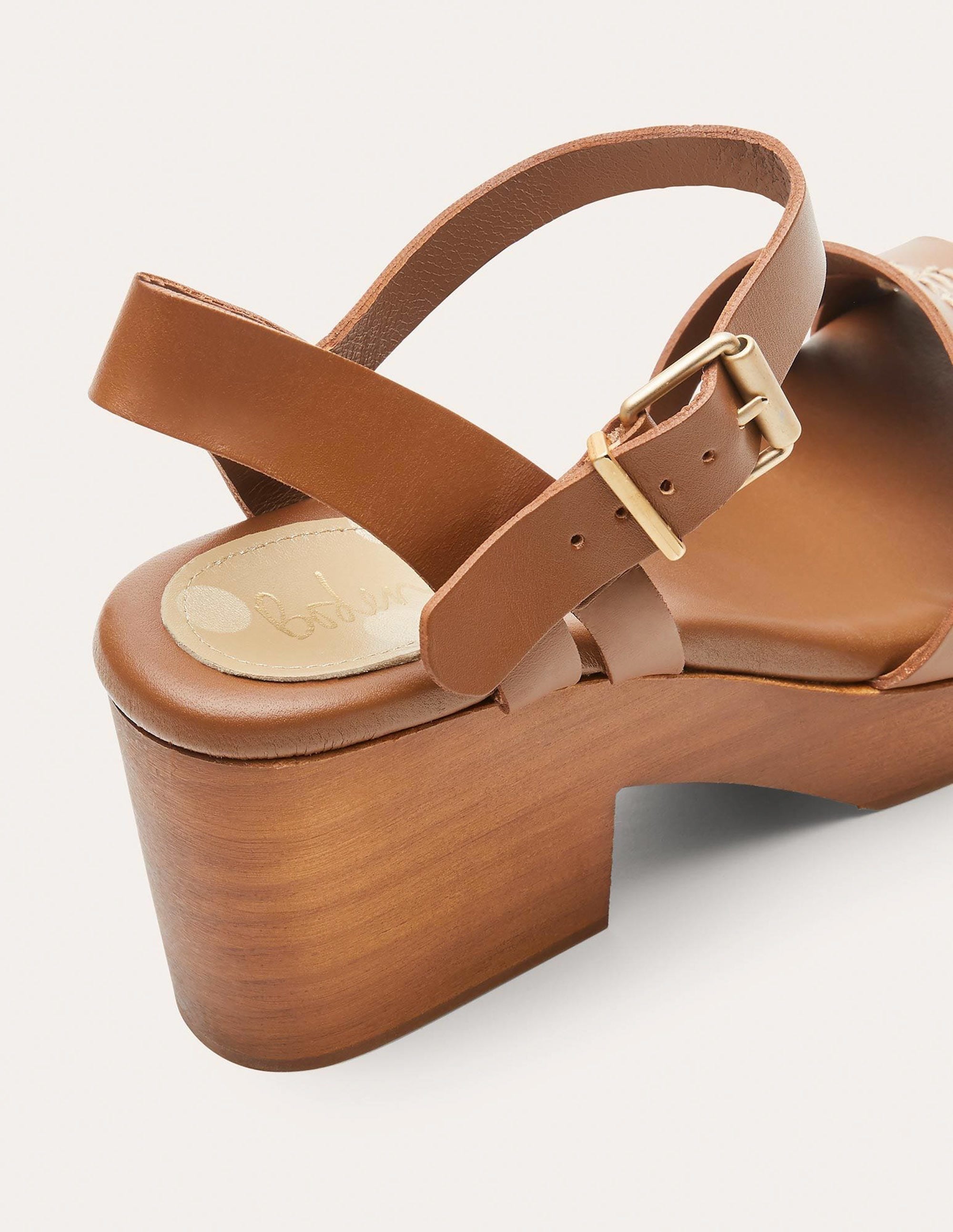 Heeled Sandal Clog-Tan - Image 3