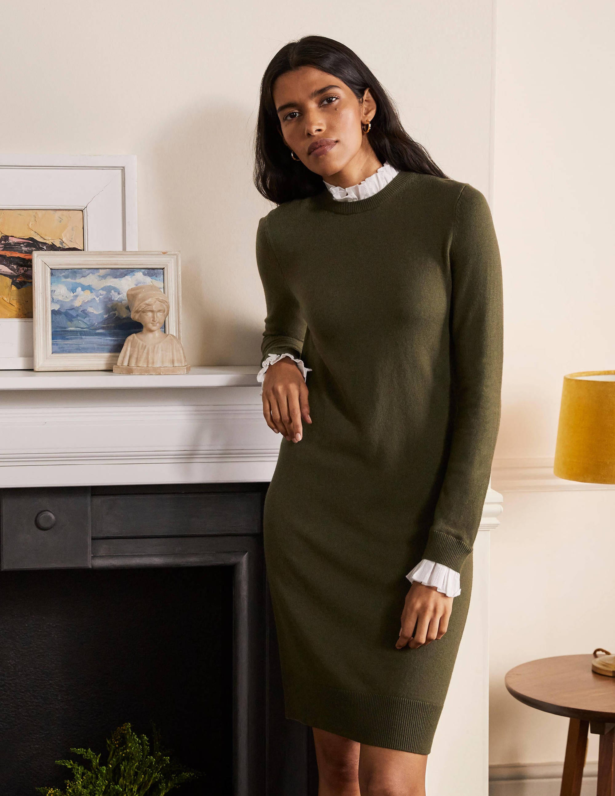 Beatrice Knitted Dress-Classic Khaki - Image 1