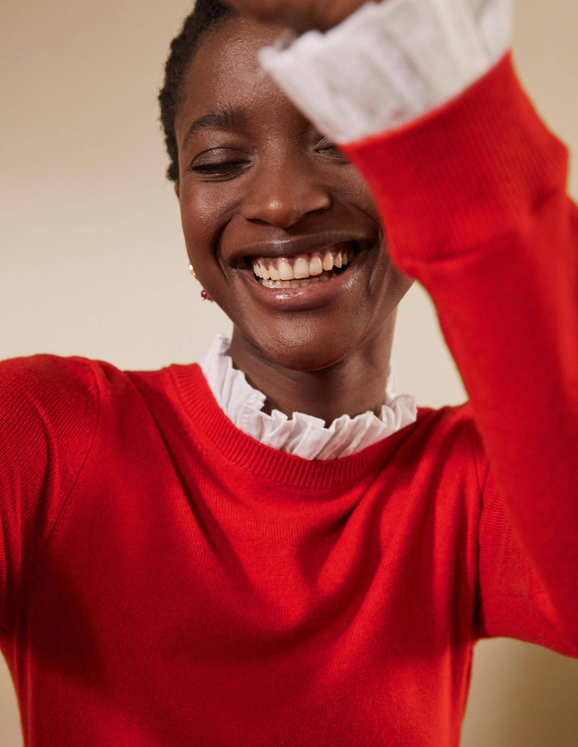 Beatrice Knitted Dress-Blazer Red-2