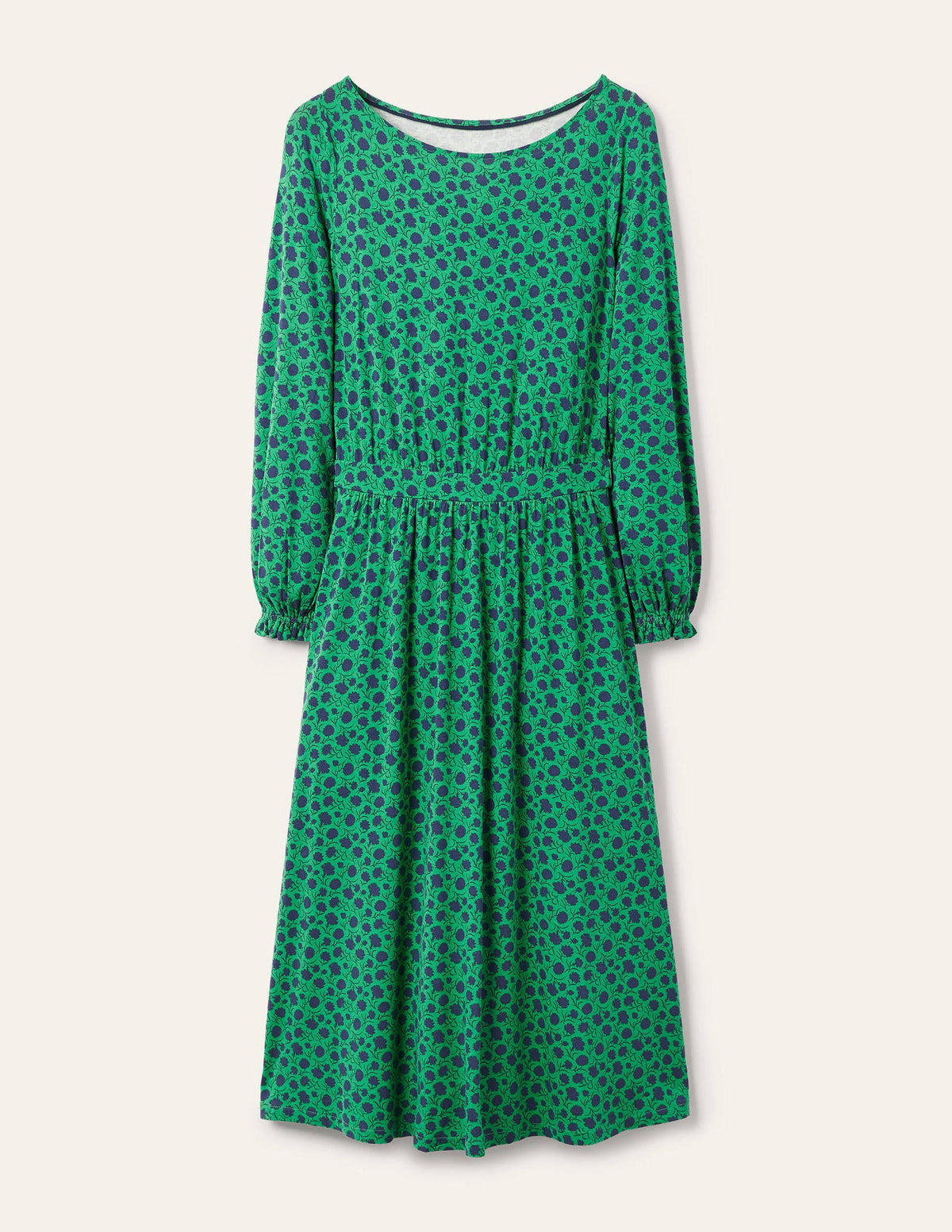 Evelyn Jersey Midi Dress-Sapling, Leafy Bud-6