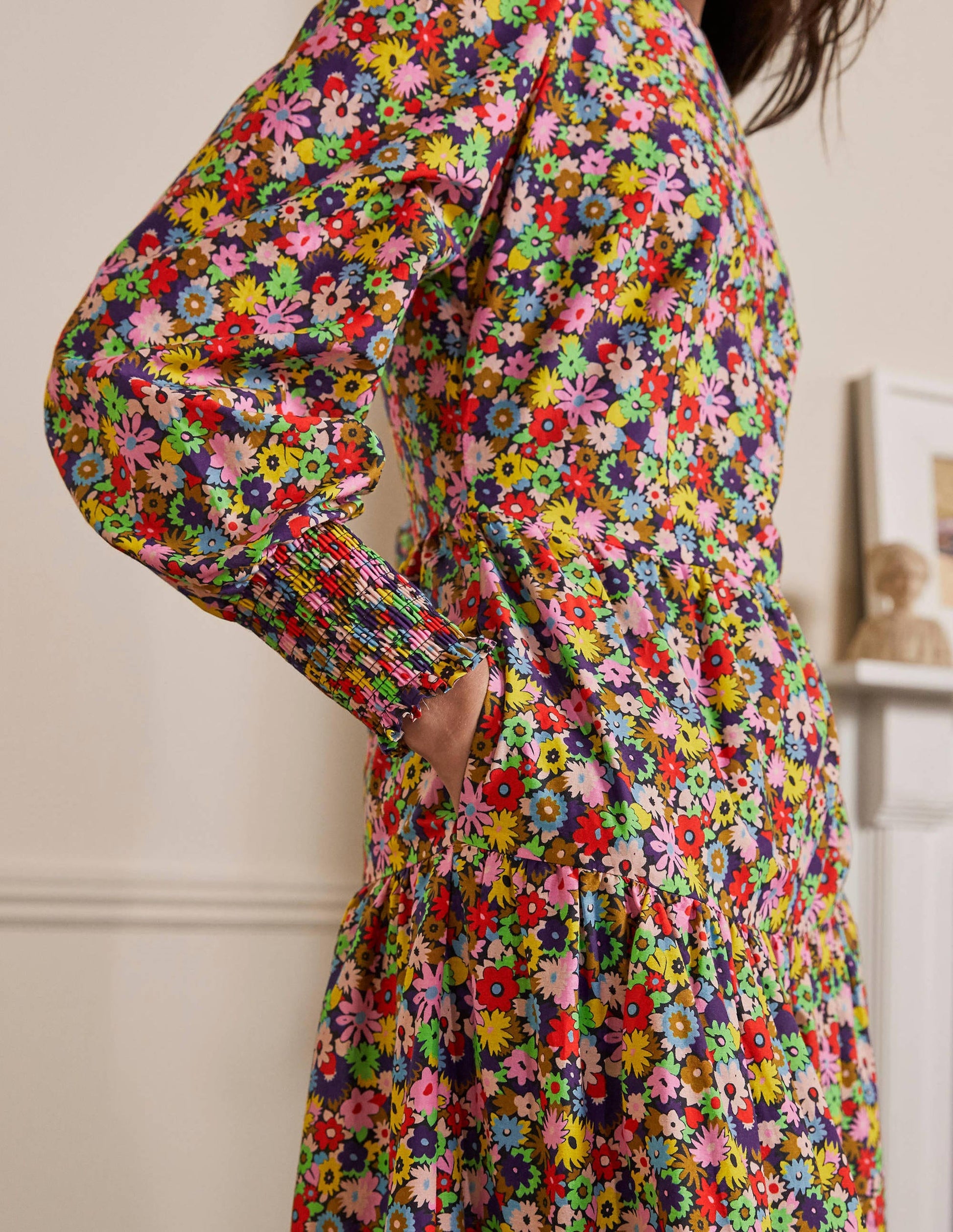 Tiered Maxi Dress-Cherry Red, Paintbox Ditsy-2