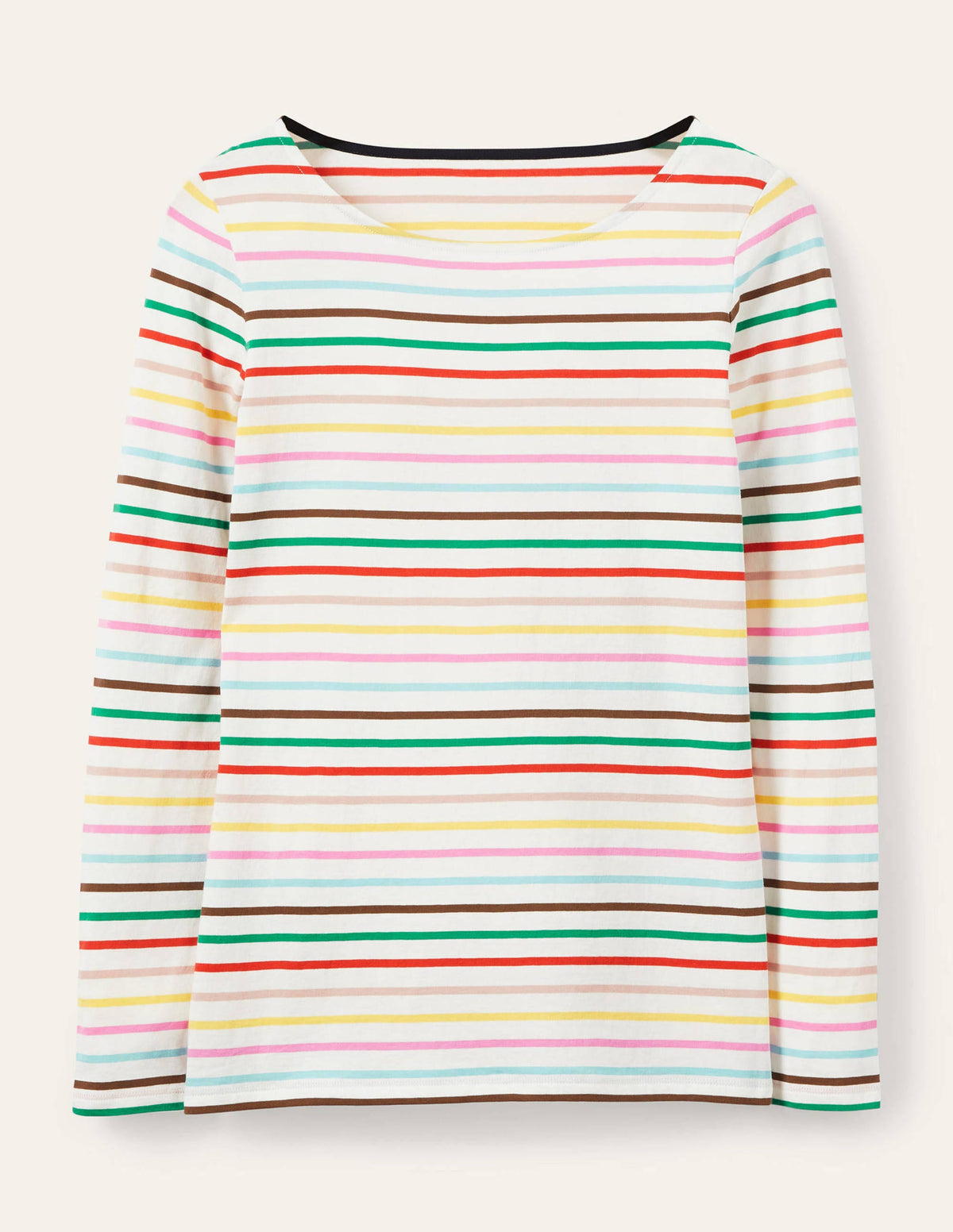 Long Sleeve Breton Top-Cherry Blossom, Lemon Rainbow-5