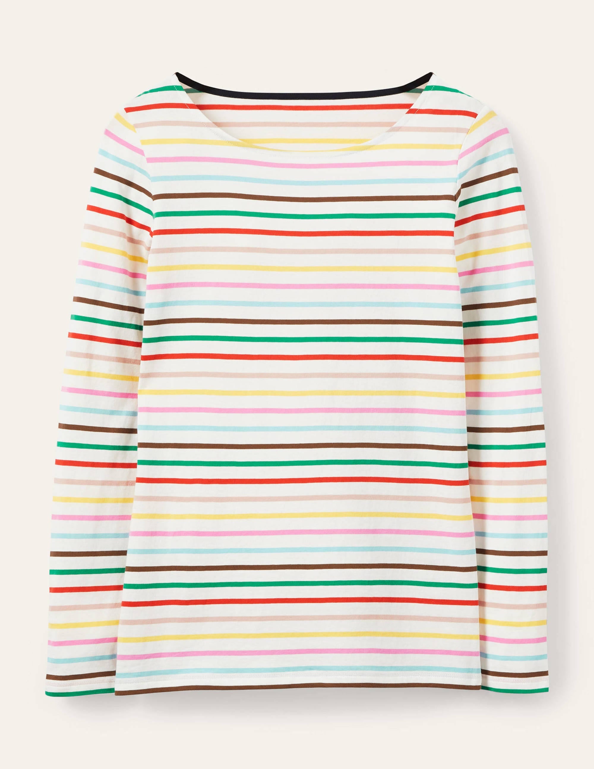 Long Sleeve Breton Top-Cherry Blossom, Lemon Rainbow - Image 5