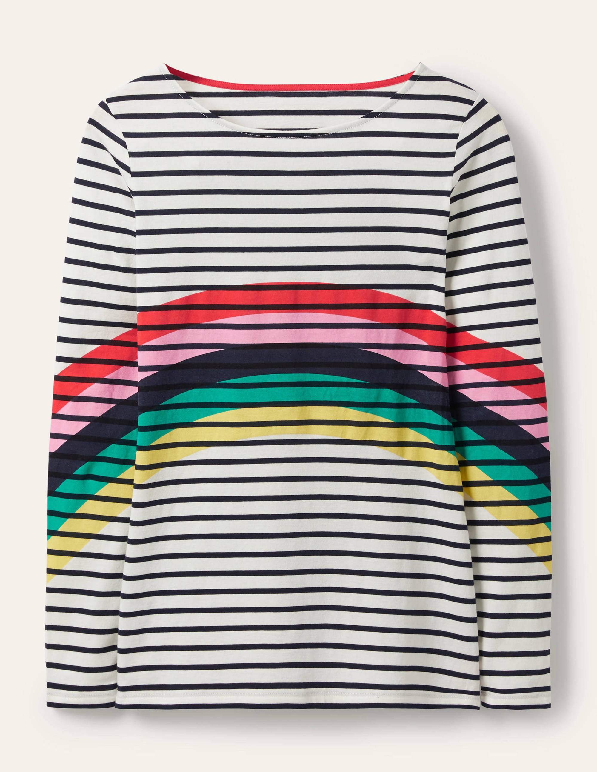 Long Sleeve Breton Top-Rainbow Placement Breton - Image 5