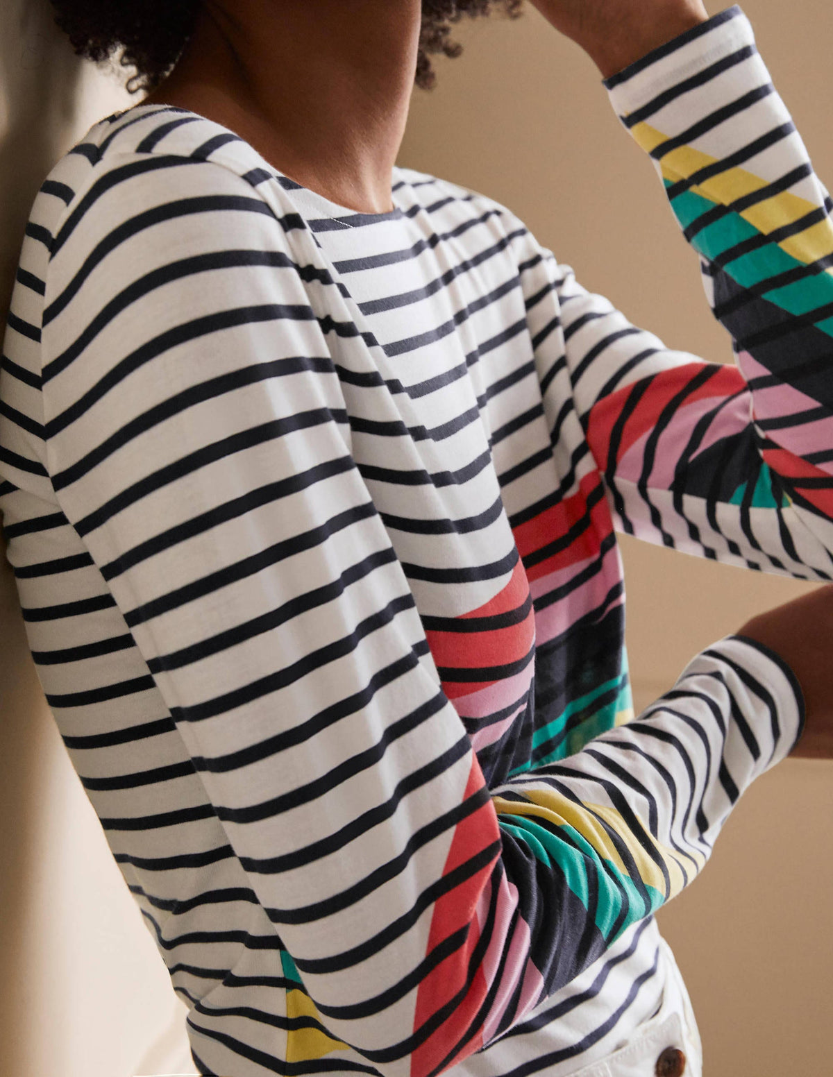 Long Sleeve Breton Top-Rainbow Placement Breton-2