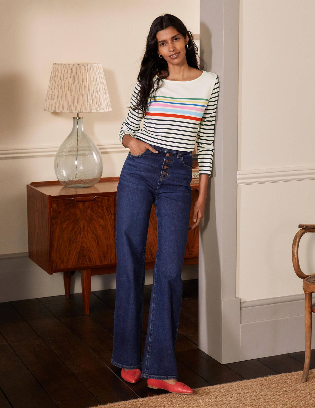 Long Sleeve Breton Top-Rainbow Chest Placement - Image 4