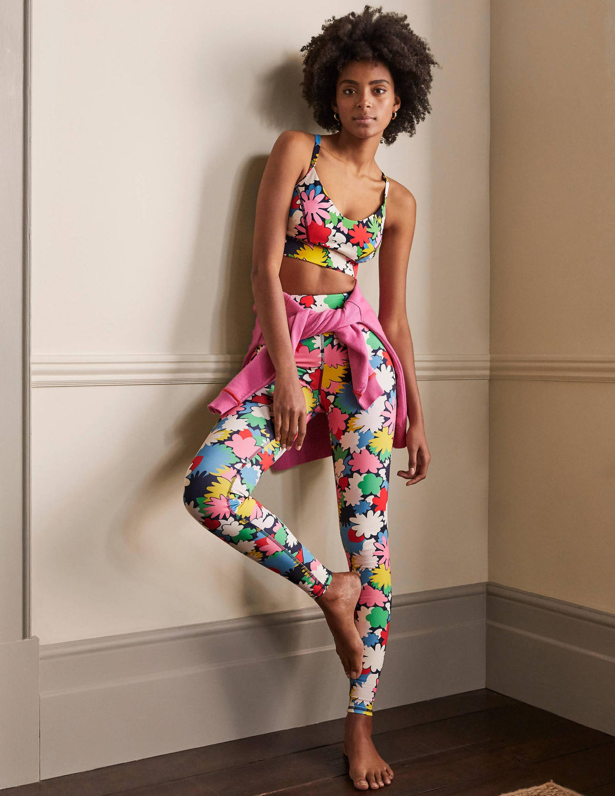 High Waisted Leggings-Navy, Paint Box - Image 1