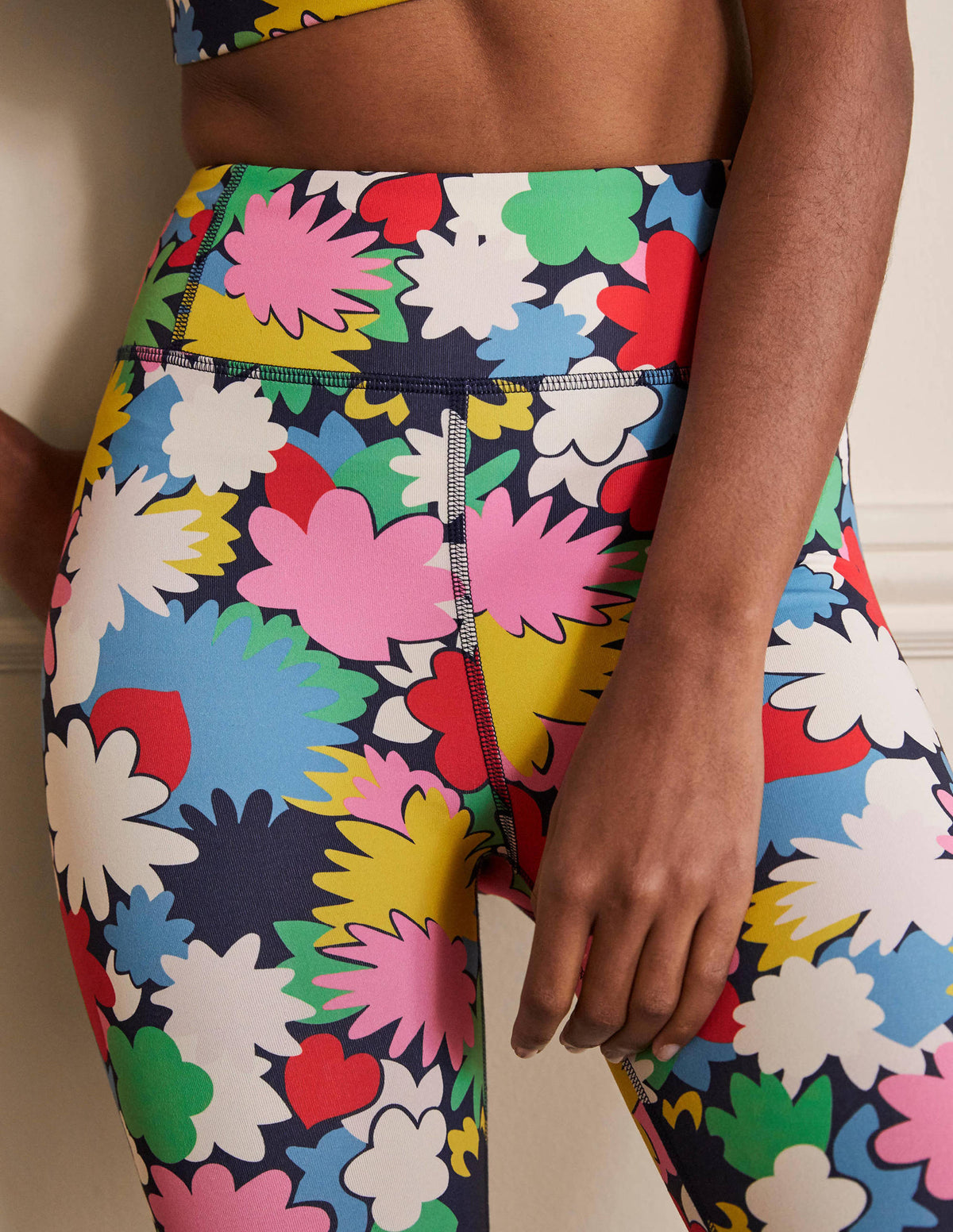 High Waisted Leggings-Navy, Paint Box - Image 2