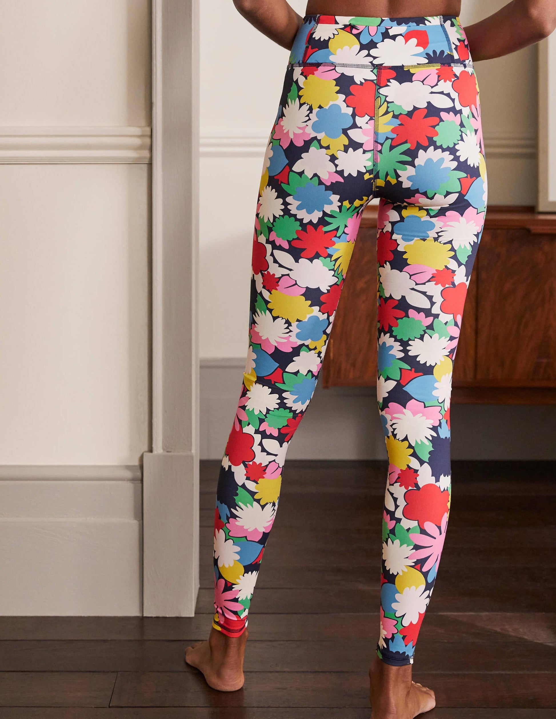 High Waisted Leggings-Navy, Paint Box-3