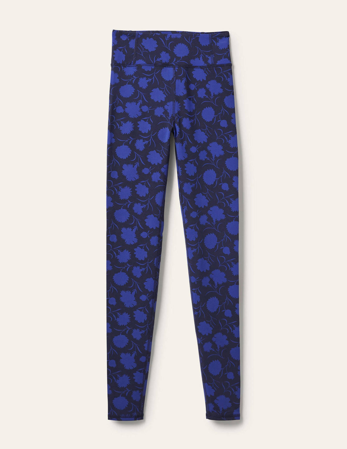 High Waisted Leggings-Persian Blue, Leafy Bud-5