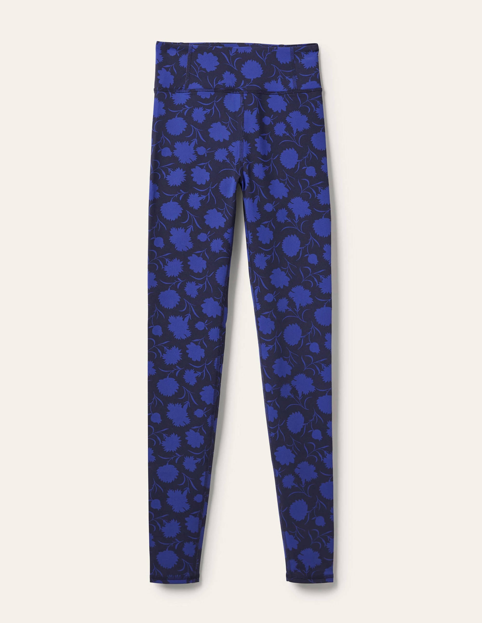 High Waisted Leggings-Persian Blue, Leafy Bud - Image 5