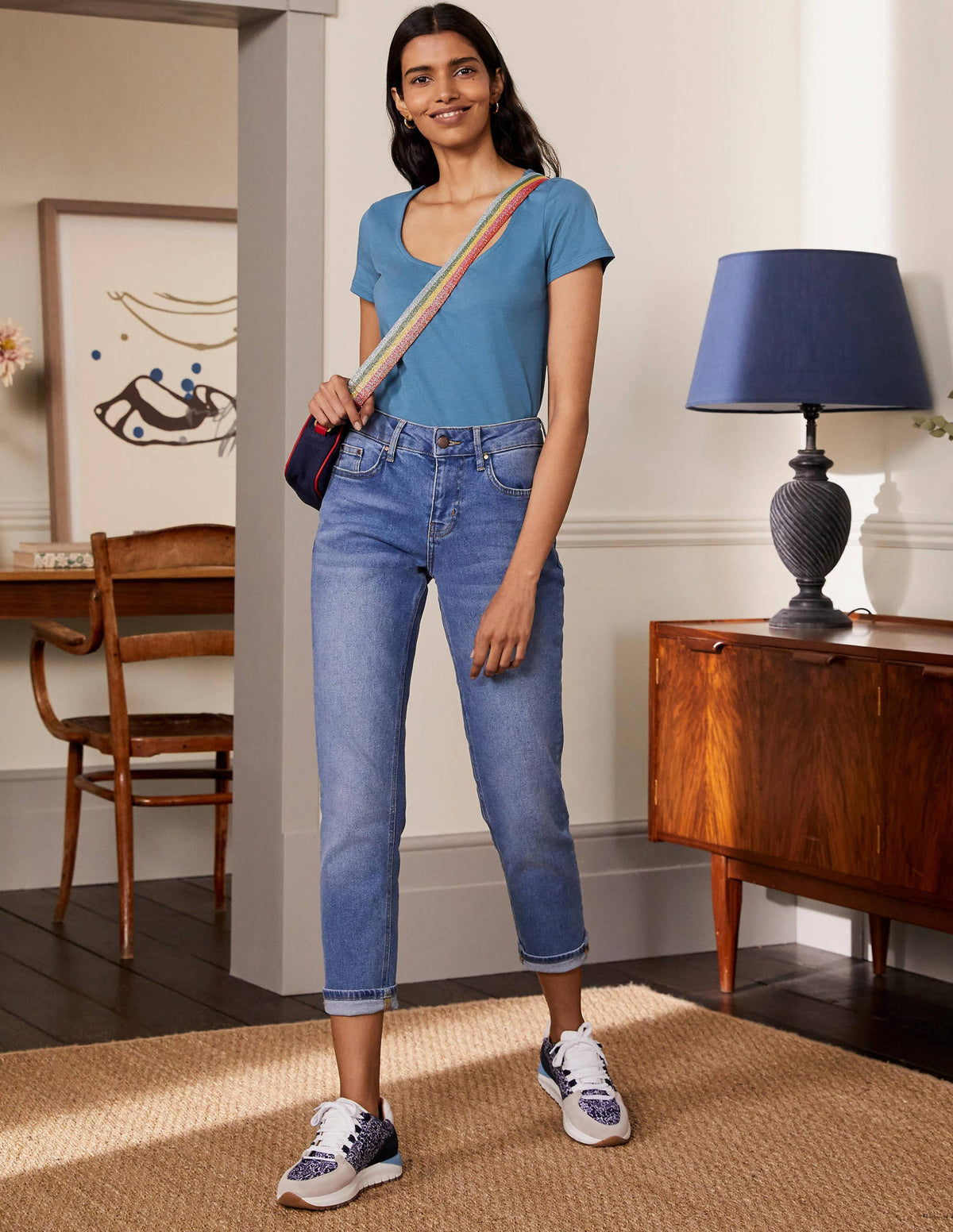 Supersoft Scoop Tee-Azure-1