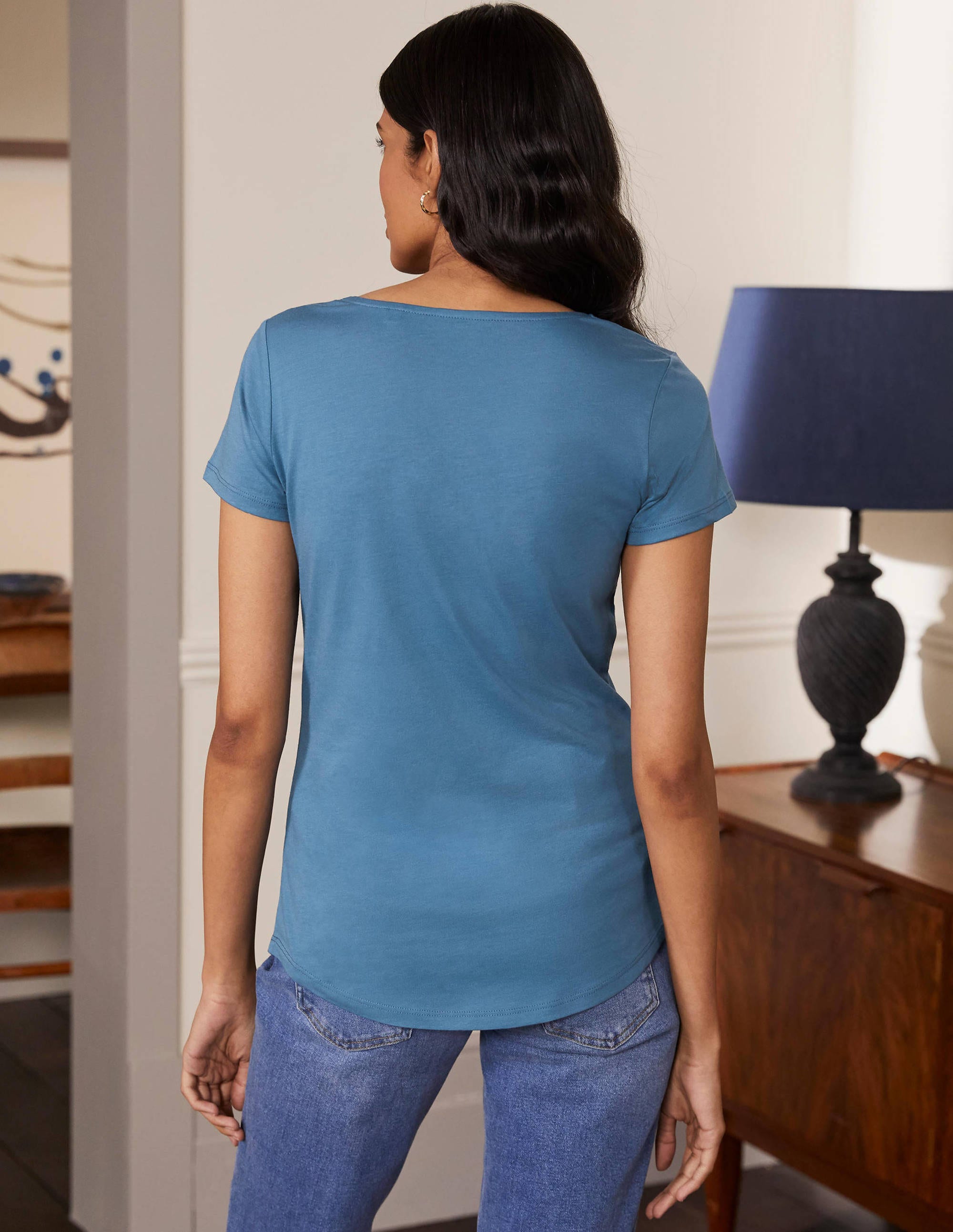 Supersoft Scoop Tee-Azure - Image 3