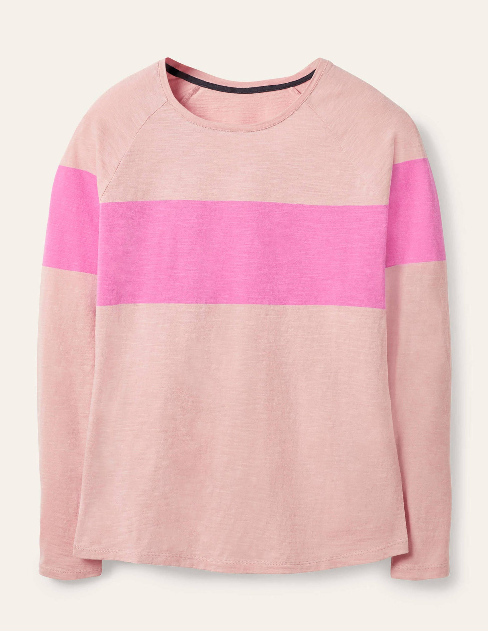 Lorna Baseball Jersey Top-Milkshake, Pink Stripe-5
