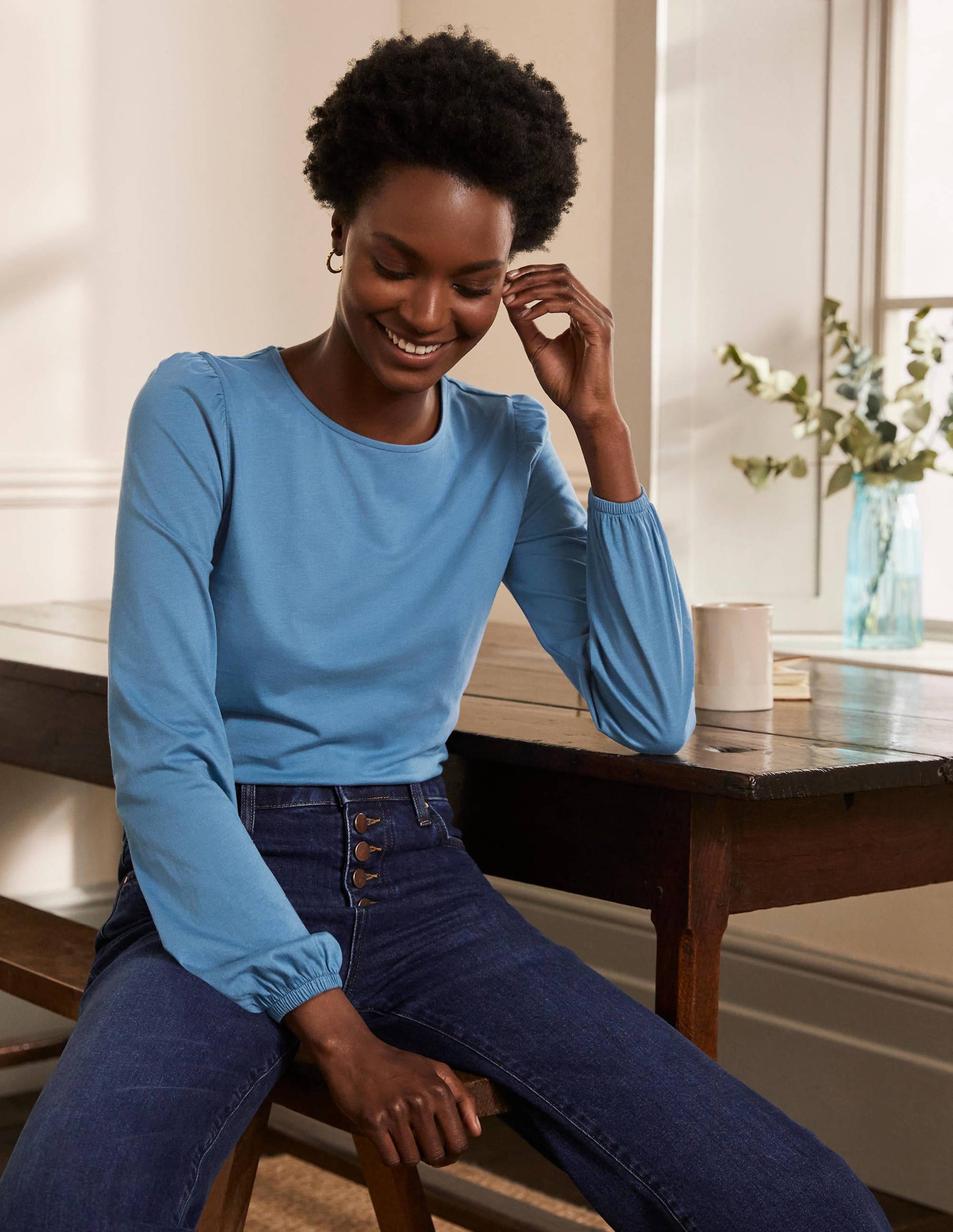 Supersoft Long Sleeve Top-Azure-1