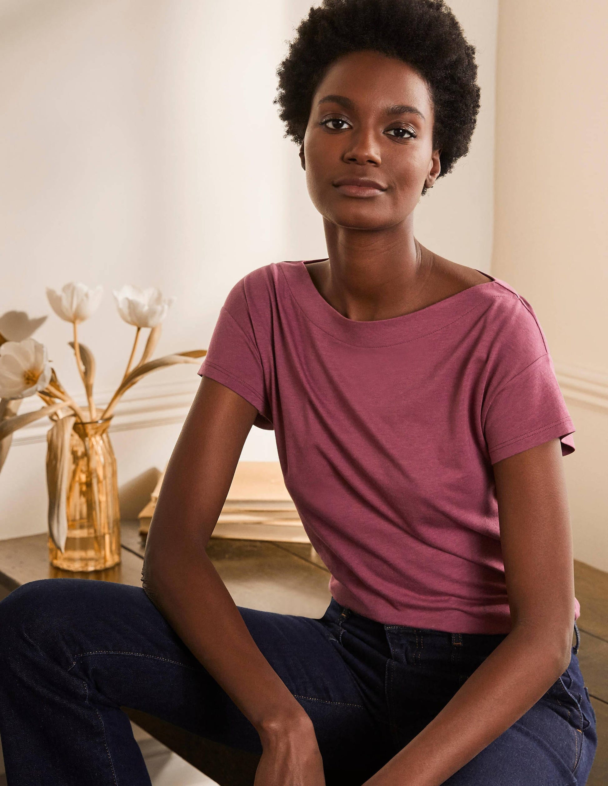 Supersoft Boat Neck T-Shirt-Figgy Pudding-1