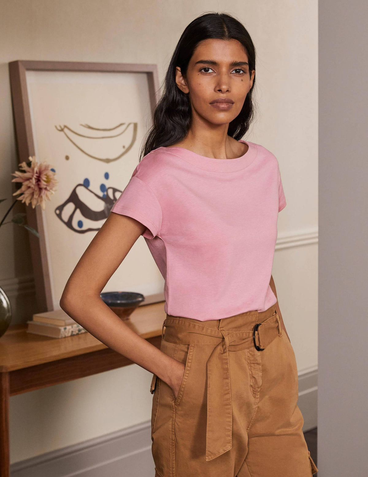 Supersoft Boat Neck T-Shirt-Formica Pink-1