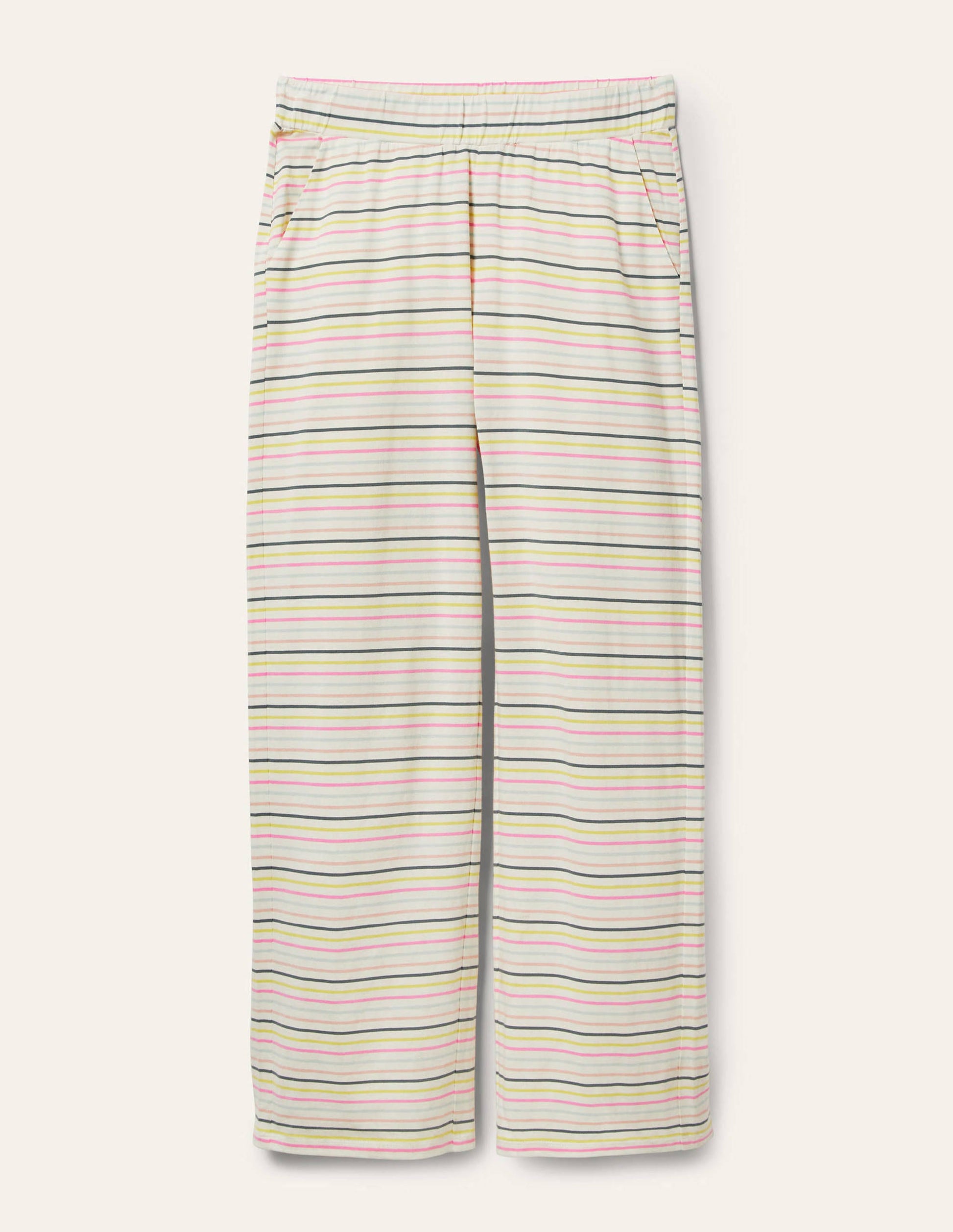 Emma Pyjama Bottoms-Pale Lemon and Heath Stripe-6