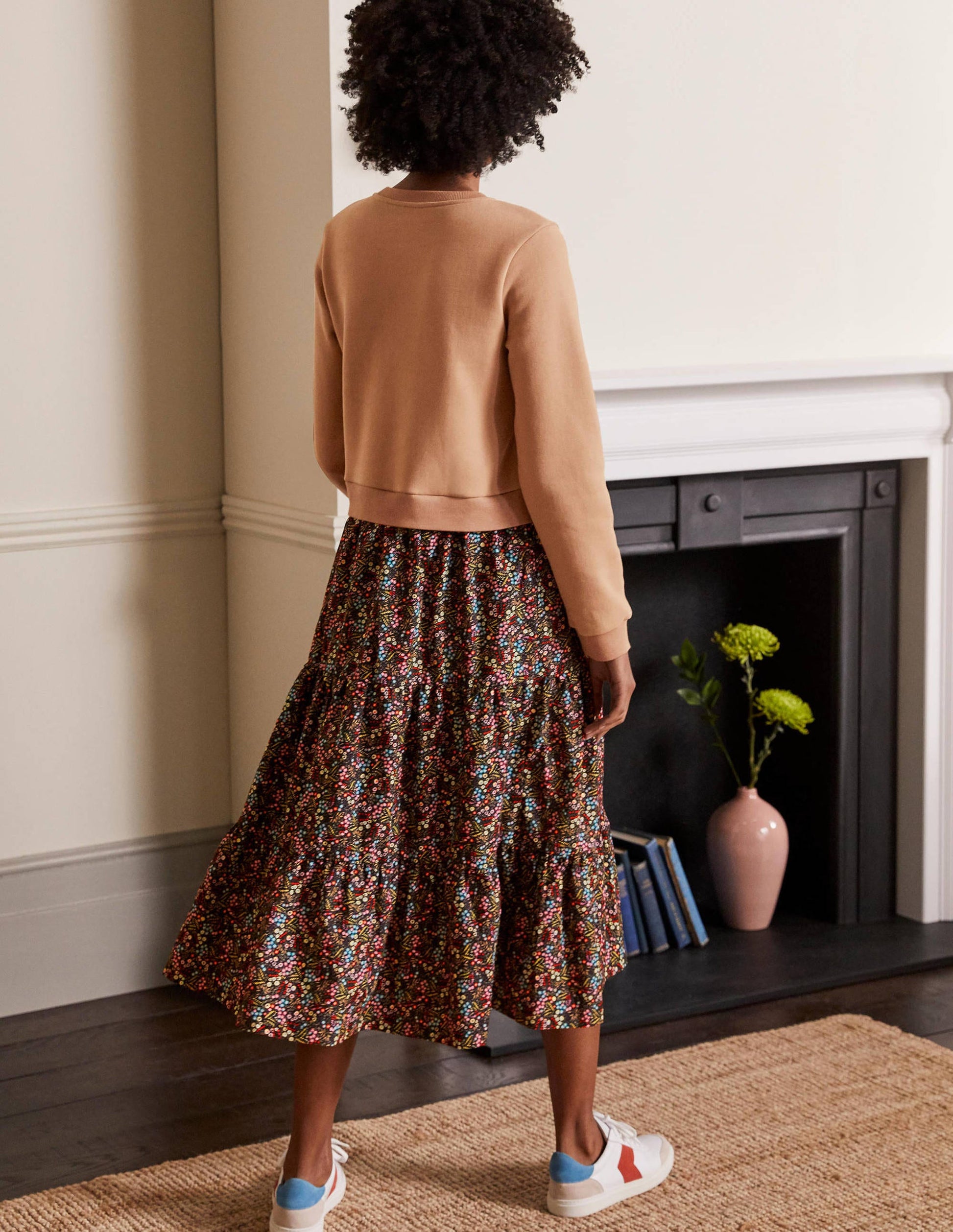 Woven Mix Tiered Dress-Ginger, Enchanting Forest-3