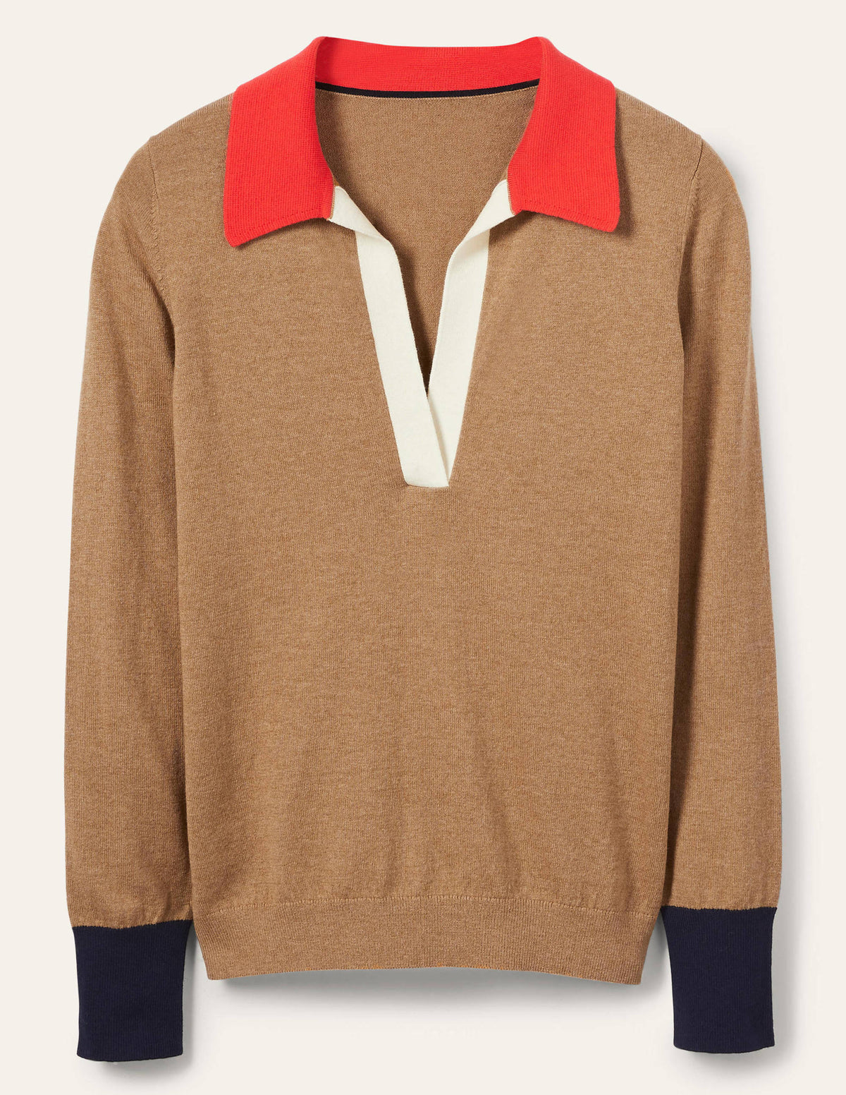 Collar Jumper-Camel Melange - Image 5