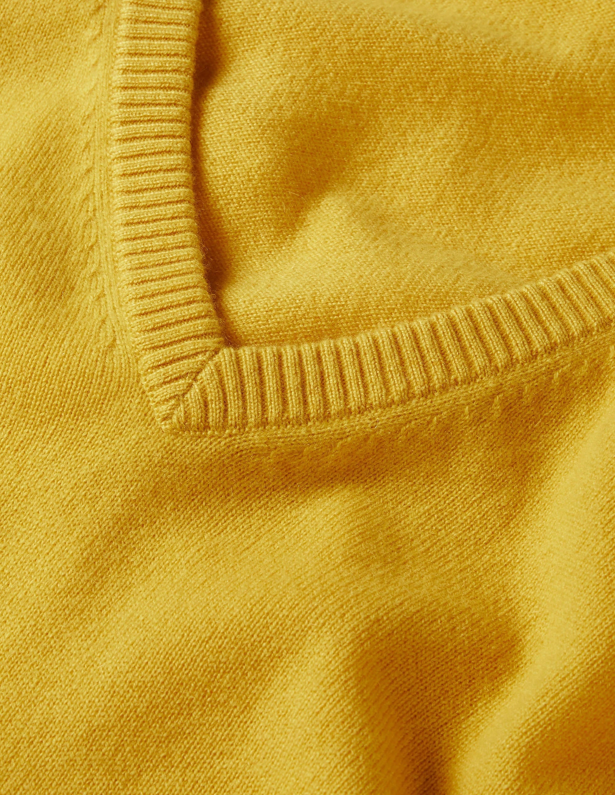 Cashmere V-neck Relaxed Jumper-Citrine Yellow - Image 6