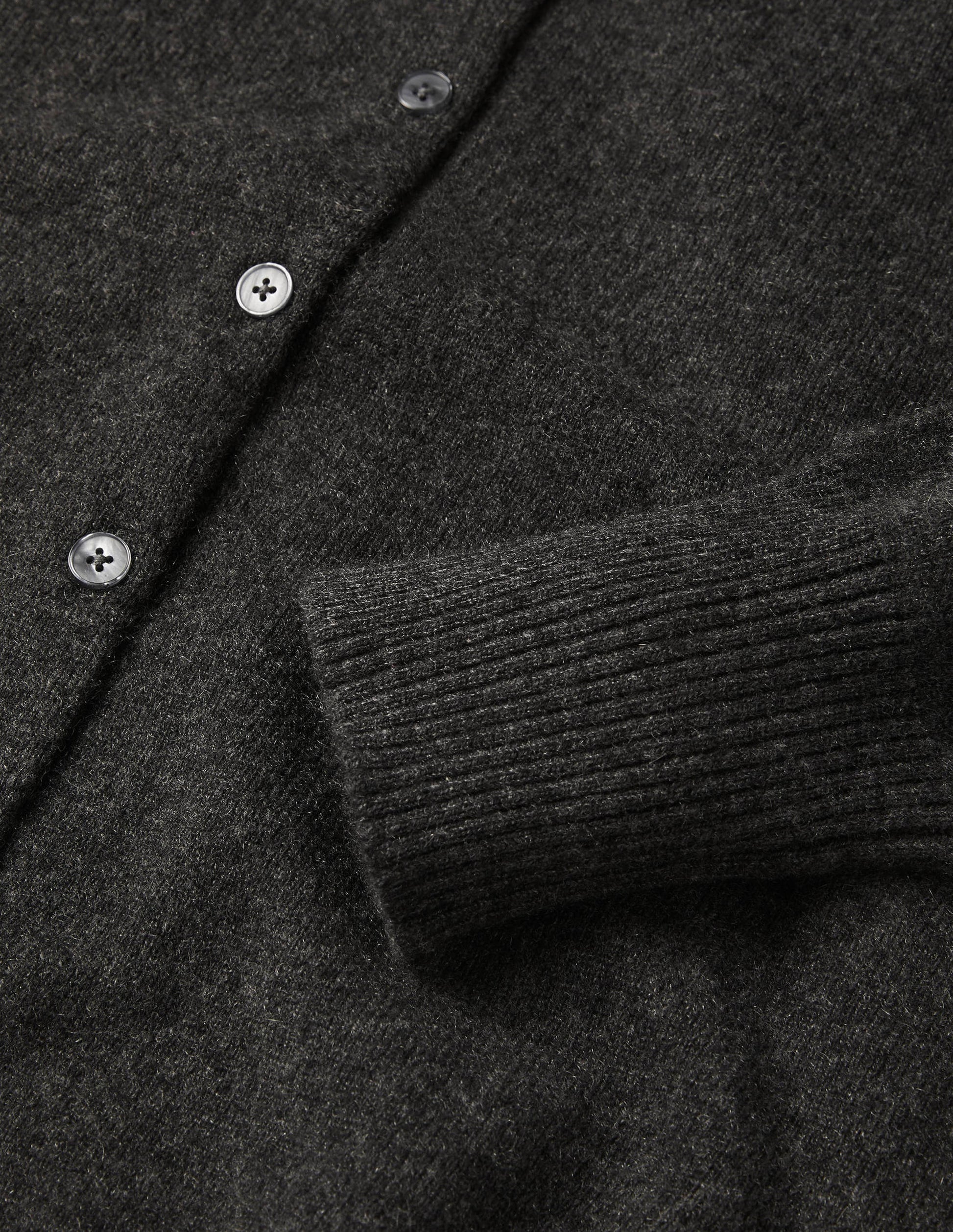 Cashmere Cardigan-Charcoal Melange-6