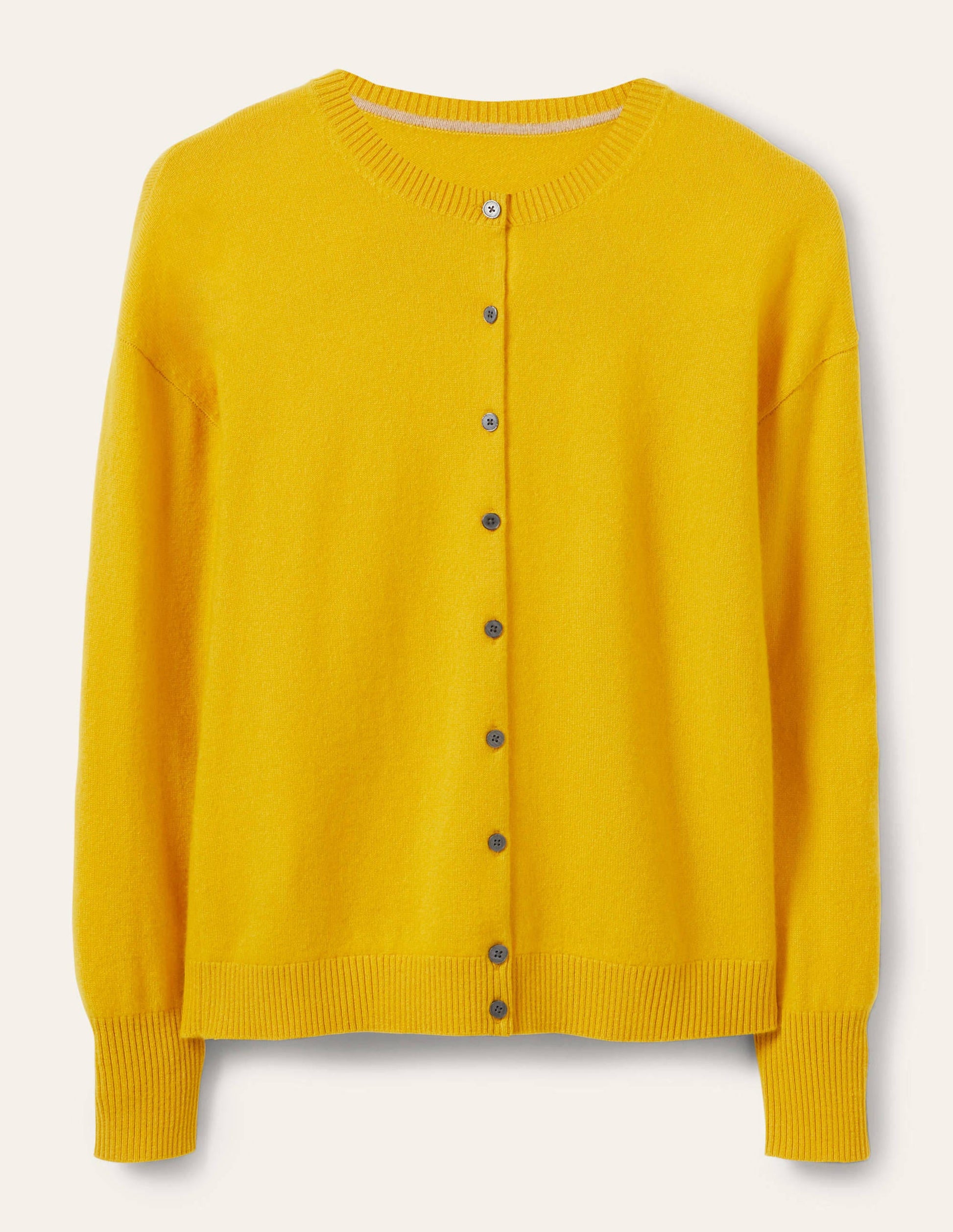 Cashmere Cardigan-Citrine Yellow-5