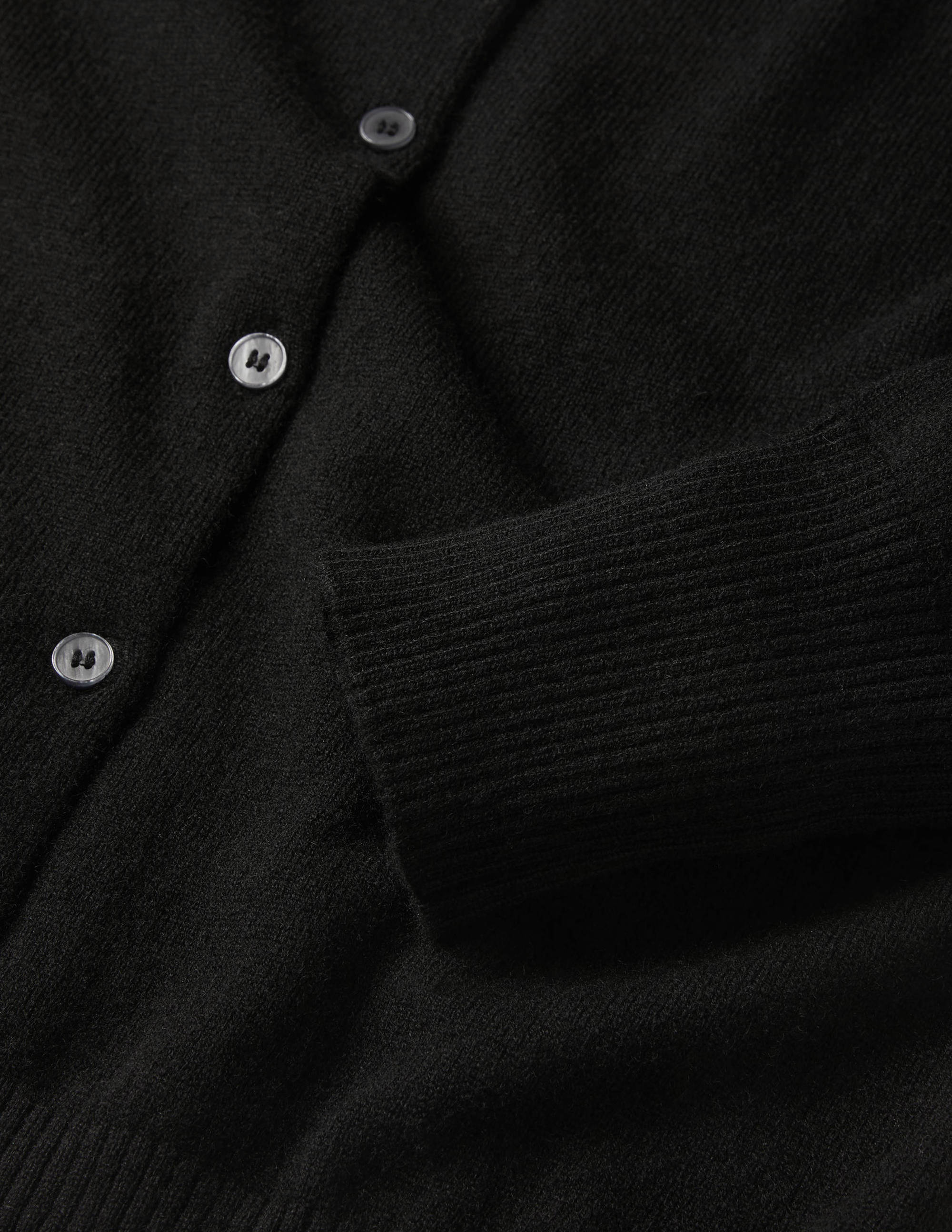 Cashmere Cropped Cardigan-Black - Image 6