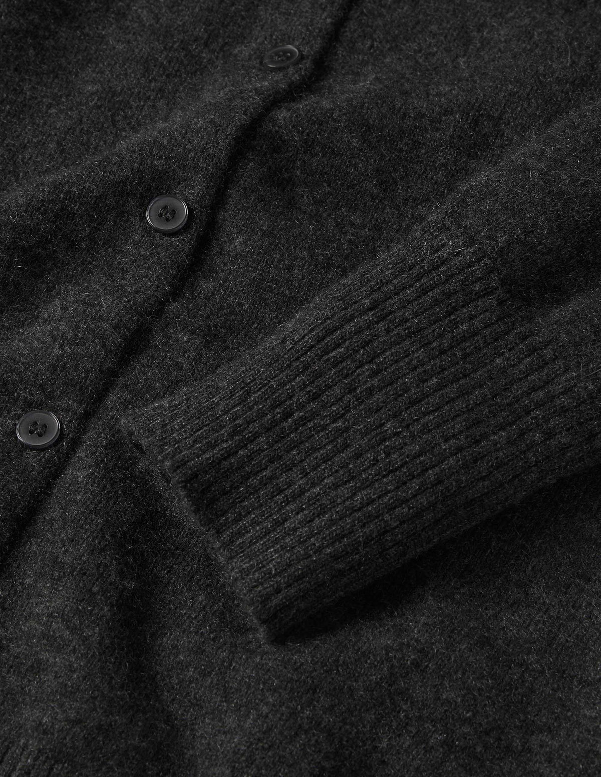 Cashmere Cropped Cardigan-Charcoal Melange - Image 5