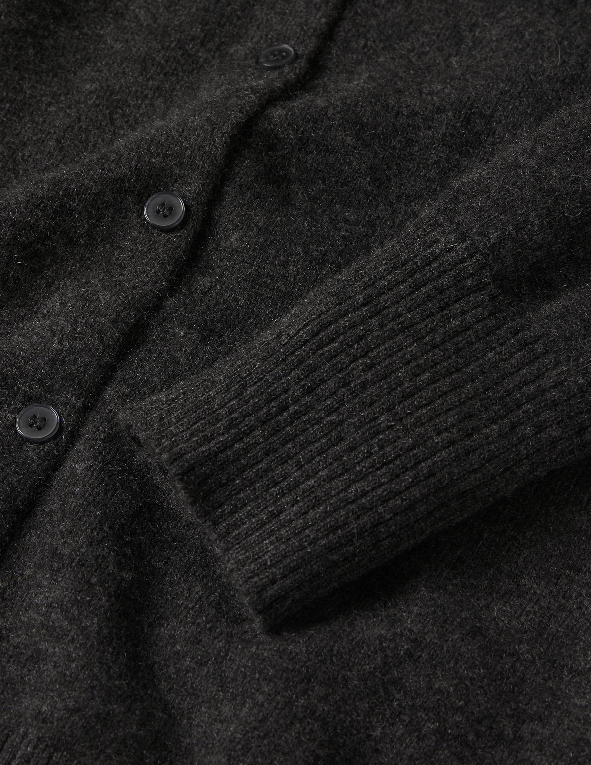 Cashmere Cropped Cardigan-Charcoal Melange - Image 6