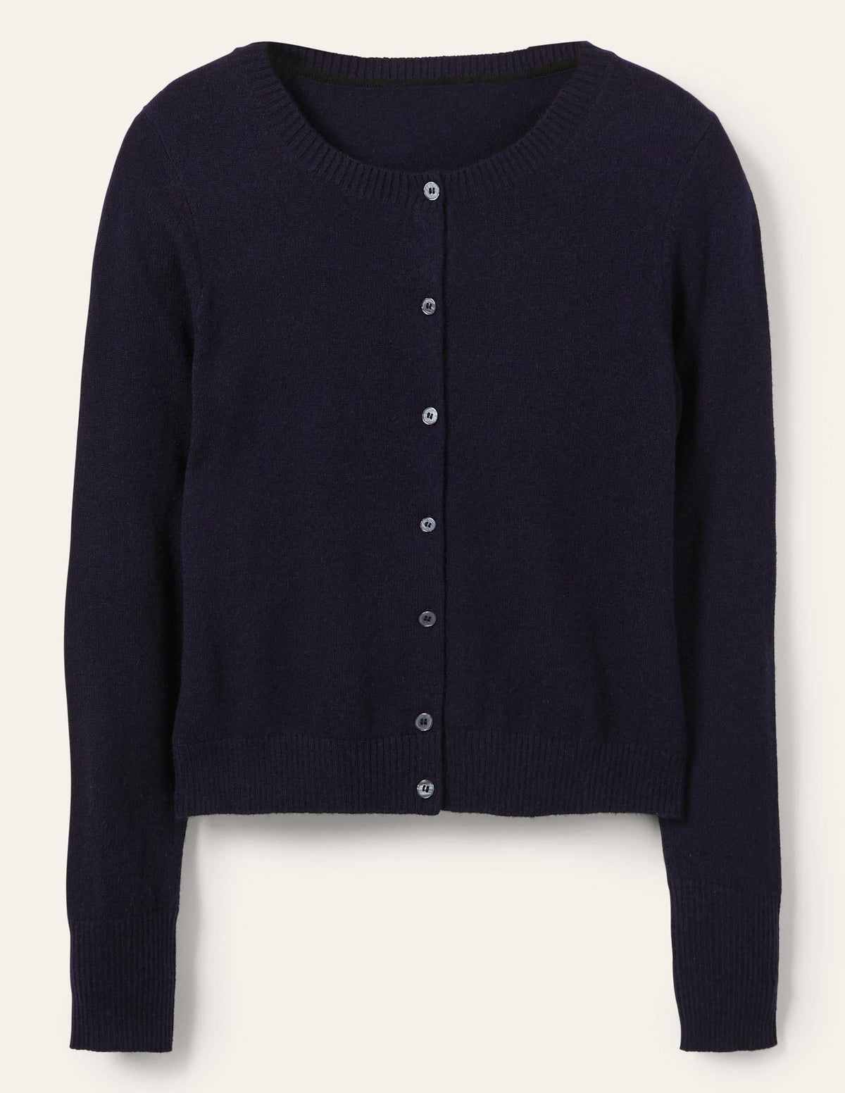 Cashmere Cropped Cardigan-Navy-5