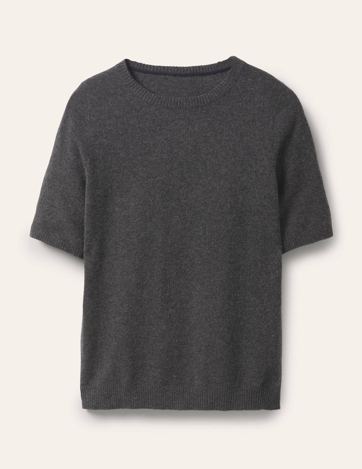 Cashmere Knitted Top-Charcoal Melange-5