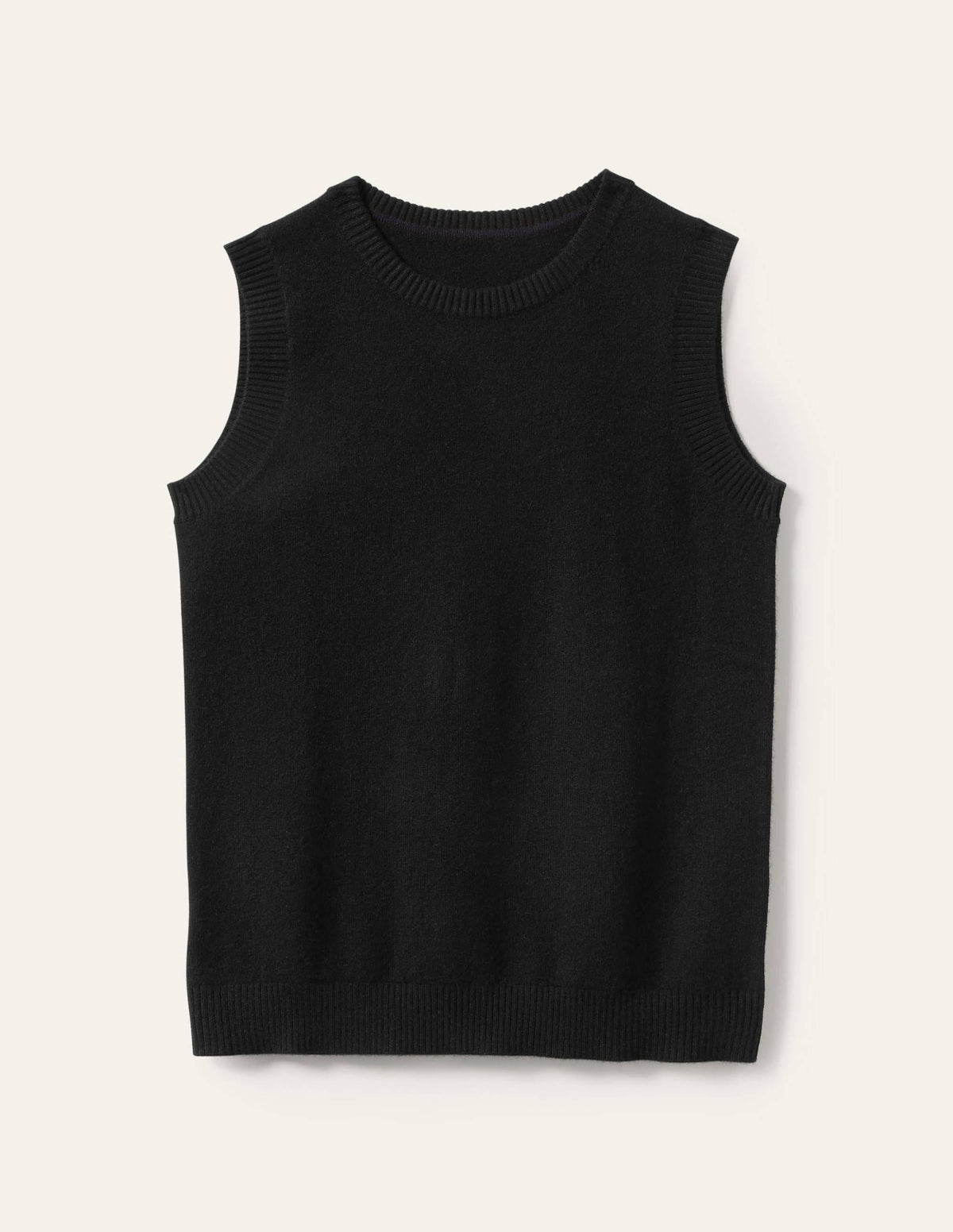 Cashmere Knitted Tank Top-Black - Image 6
