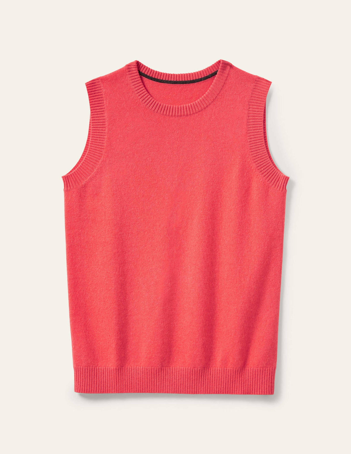Cashmere Knitted Tank Top-Coral-5